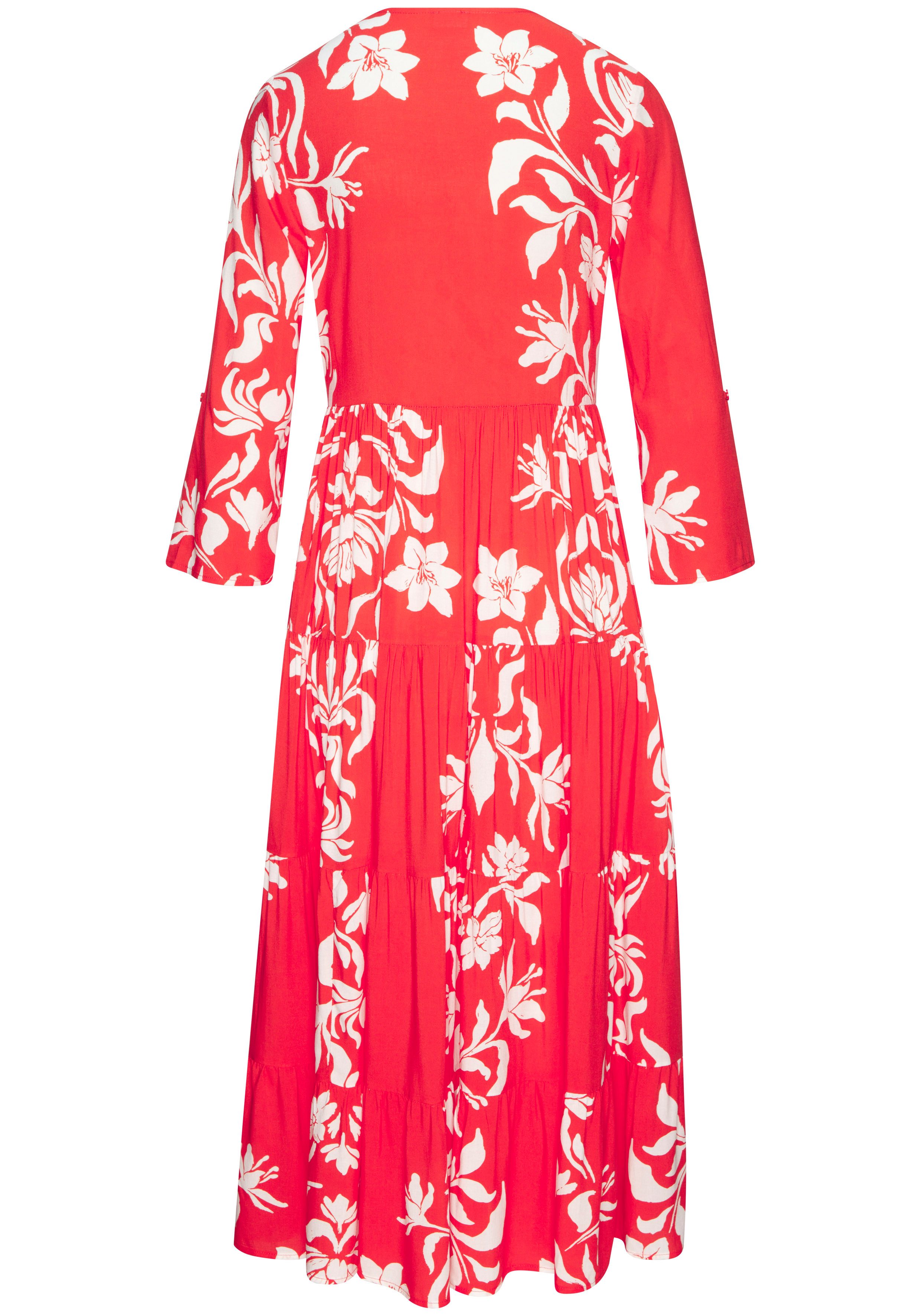 LASCANA Maxikleid mit Blumenprint und Knopfleiste, Sommerkleid, Strandkleid – Bild 3 von 5