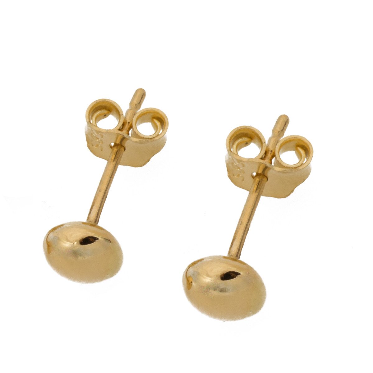 Paar Ohrstecker Ohrstecker aus 585 Gold 14 Karat rund 5 mm