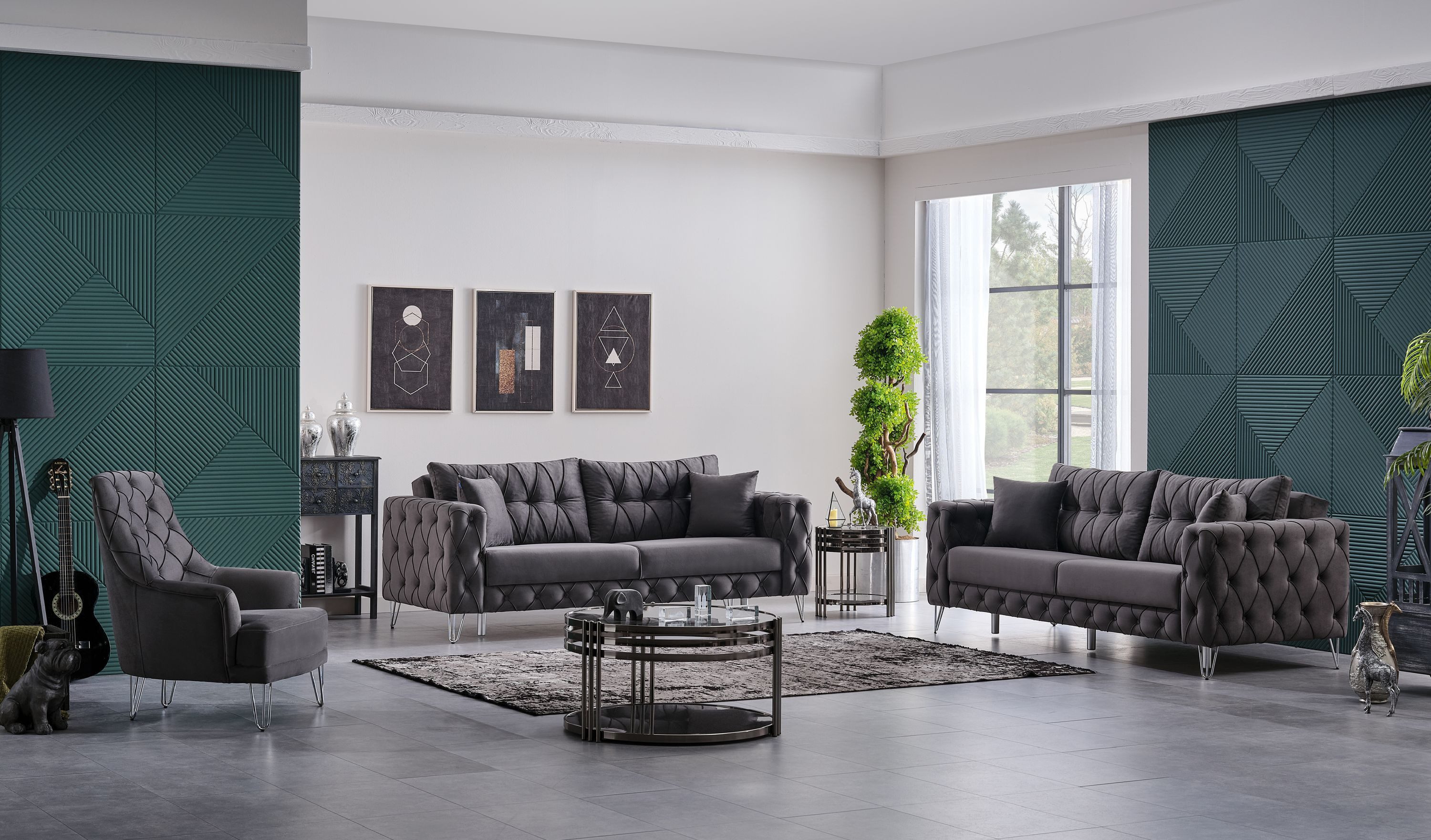 Nobelaa Sofa Sitzgruppe/Sofa Set - Wohnzimmergarnitur "Arabella" 3+3+1