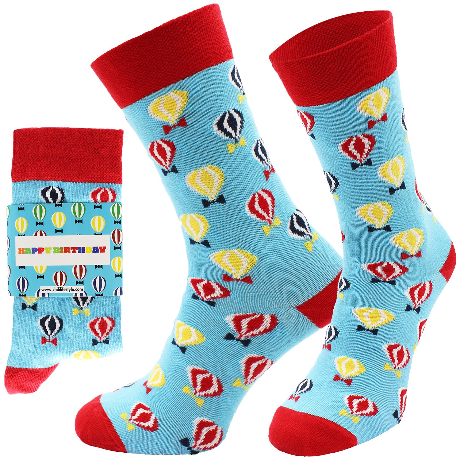 Chili Lifestyle Freizeitsocken HAPPY Lustige Socken mit Spruch Banderole al günstig online kaufen