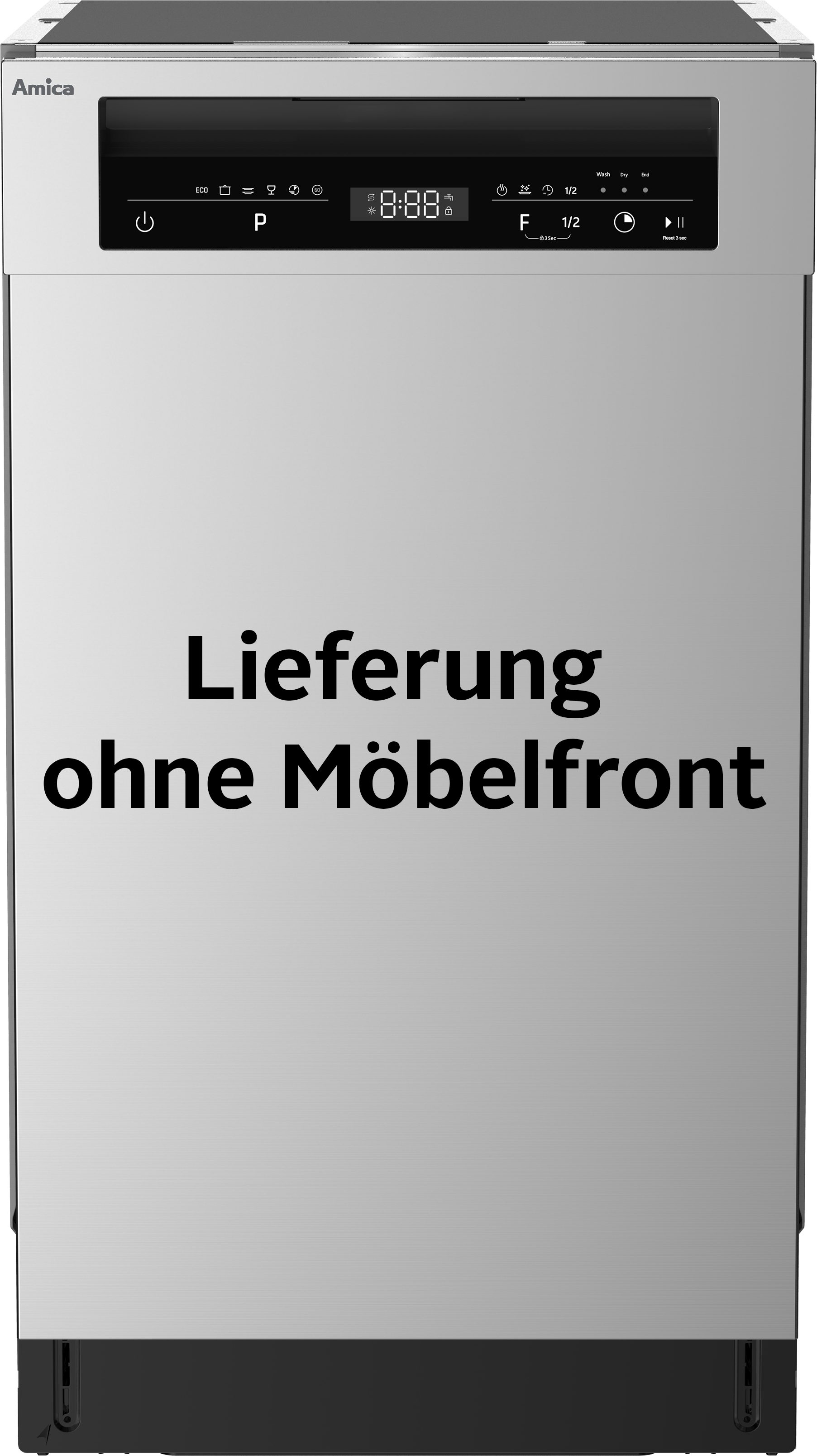 Amica teilintegrierbarer Geschirrspüler EGSPU 500 490, 9 l, 10 Maßgedecke, 10 Maßgedecke – Viel Platz auf kompakten 45 cm Breite