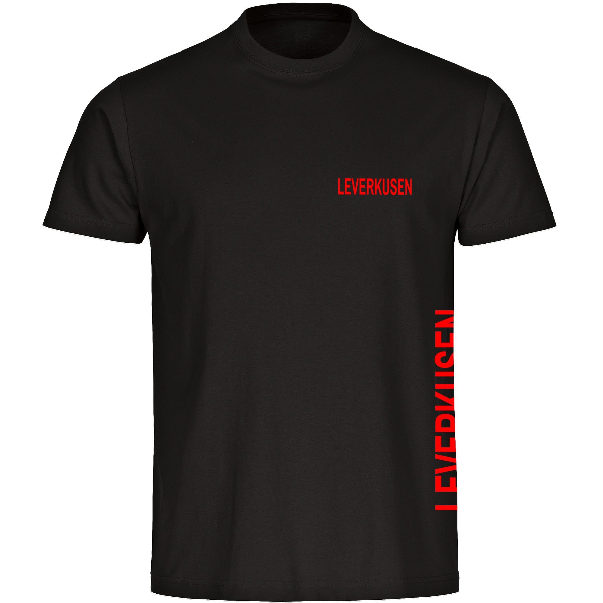 multifanshop T-Shirt Herren Leverkusen - Brust & Seite - Männer
