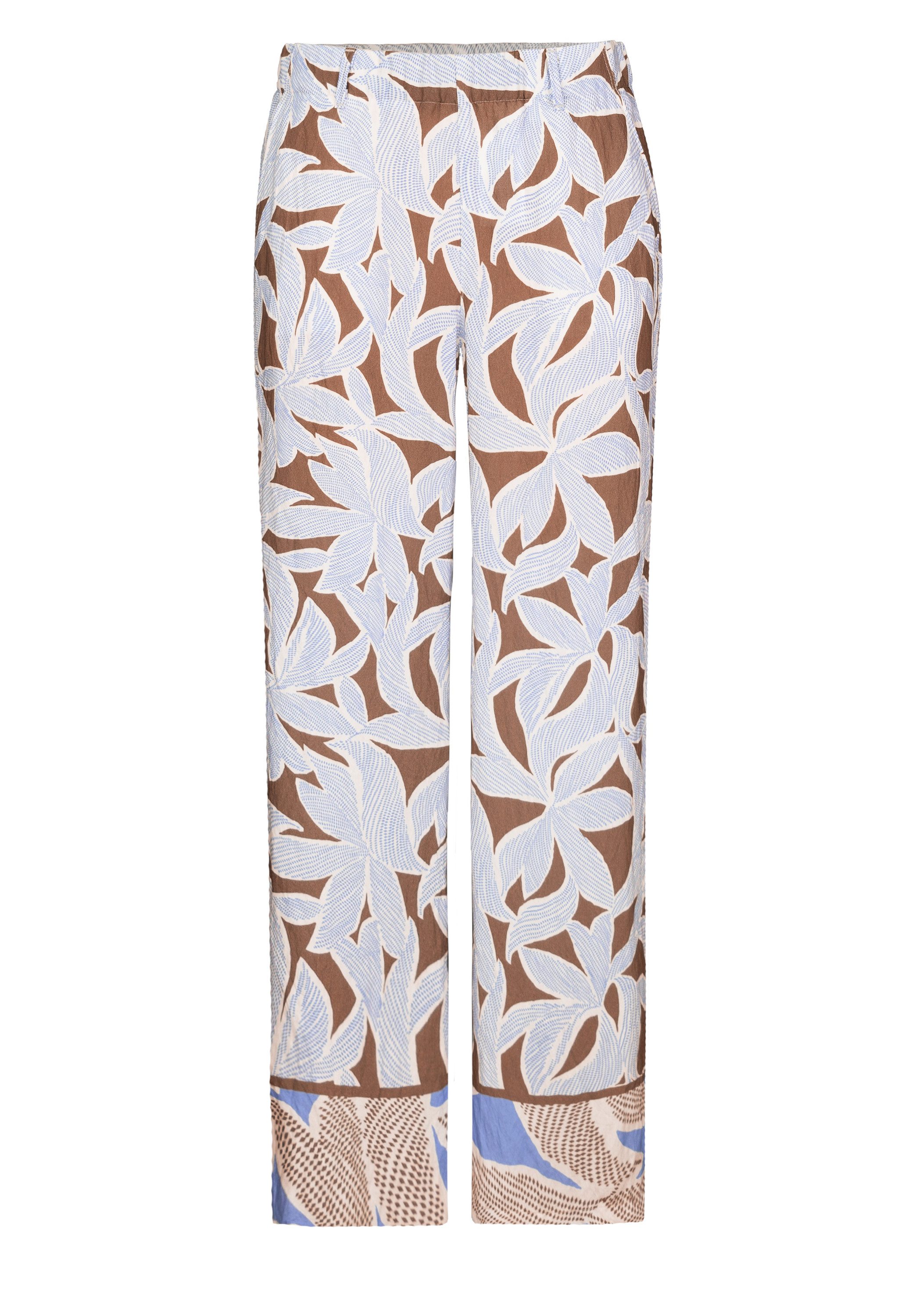 bianca Schlupfhose PARIGI mit weitem Bein und sommerlichen Allover-Print