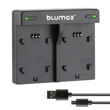 Blumax Set mit Lader für Casio NP-40 EX-Z600, 700 1100mAh Kamera-Akku