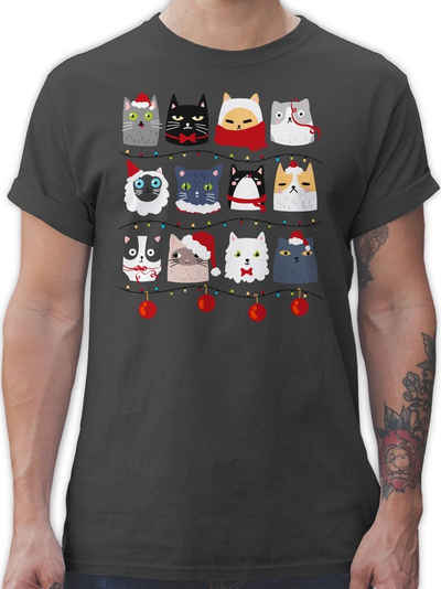 Shirtracer T-Shirt Katzen zu Weihnachten Weihachten Kleidung