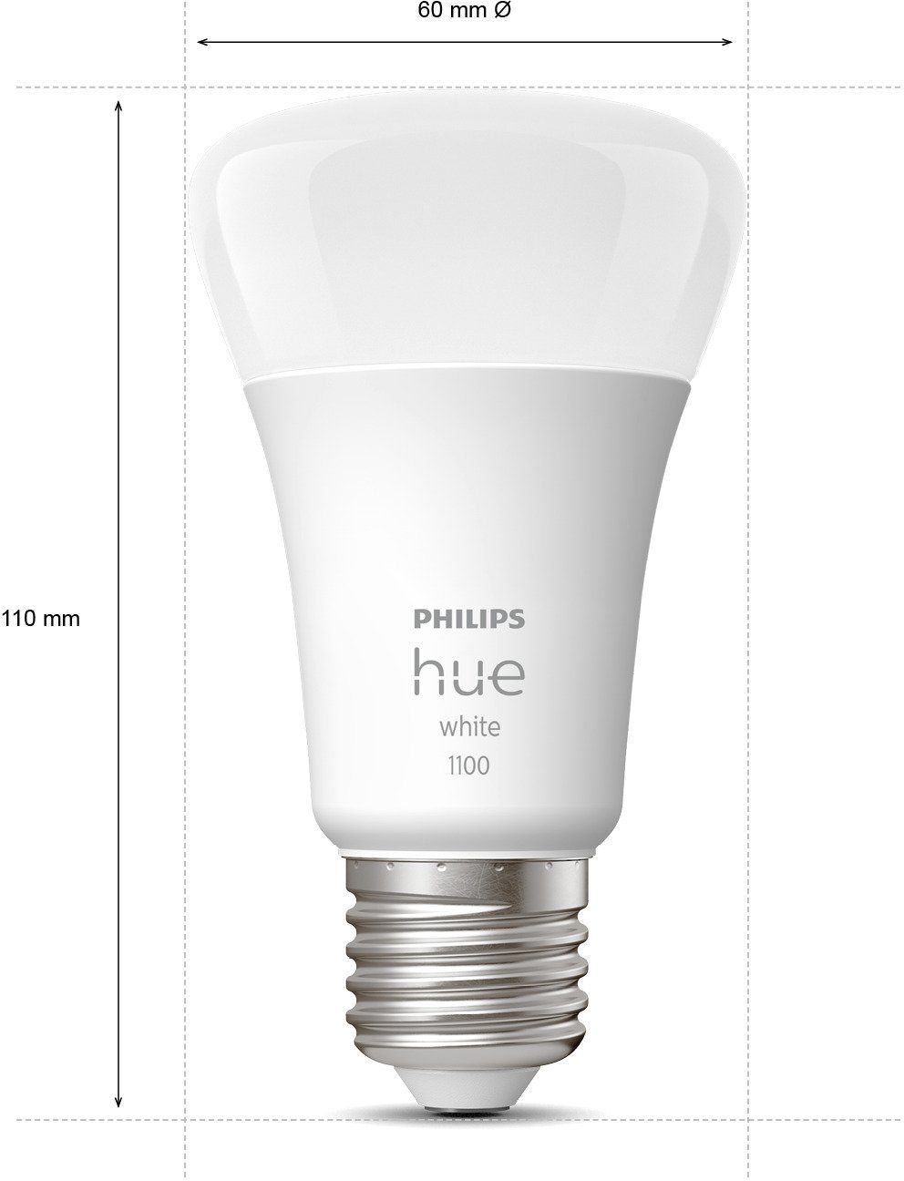 Philips Hue LED-Leuchtmittel White E27 3er Starter Set inkl DS 3x1050lm 75W!, E27, 5 St., Warmweiß