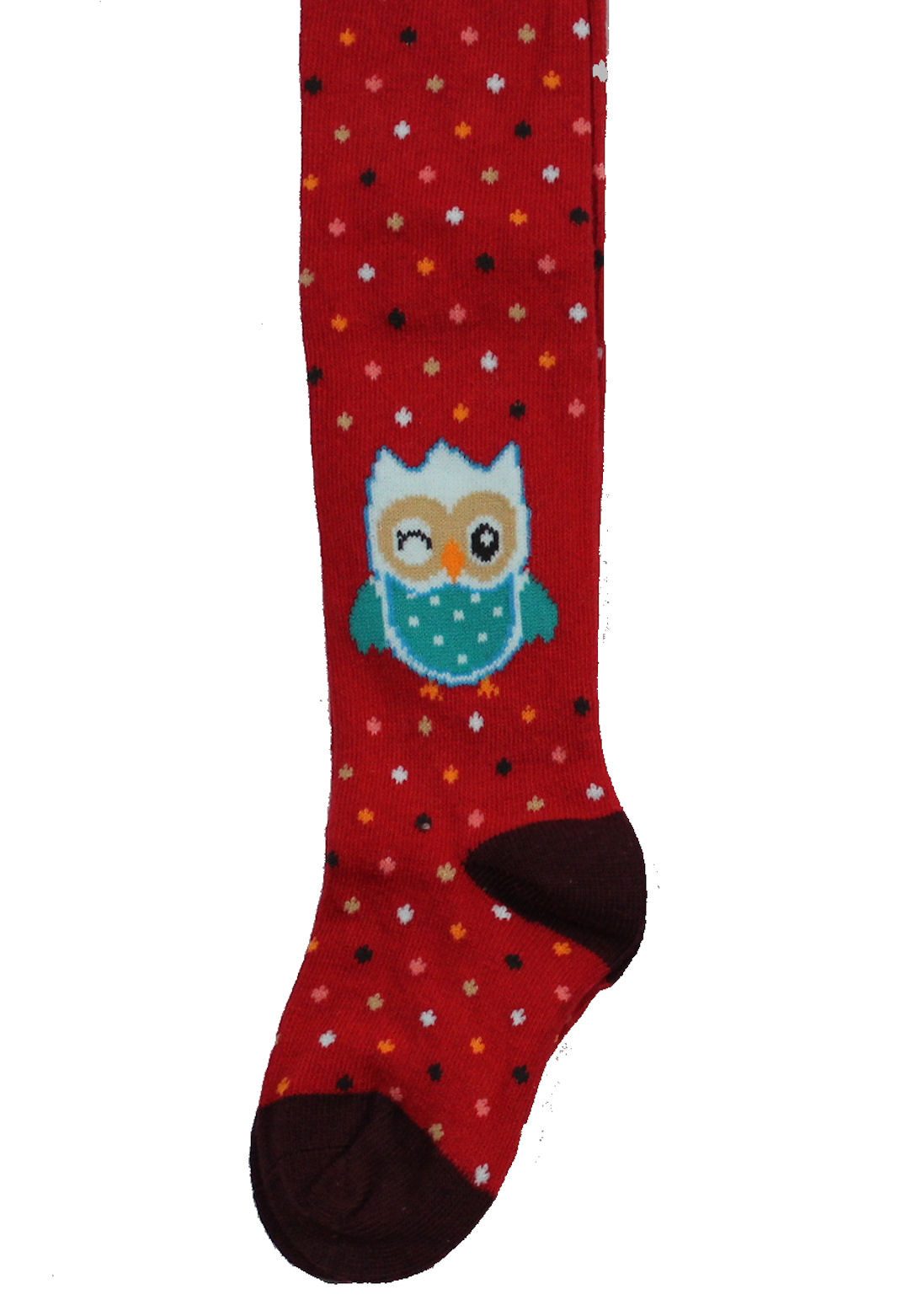 Riese Strickstrumpfhose Riese Baby Strumpfhose Eule rot gepunktet Gr. 62/68 90 DEN (1 St)