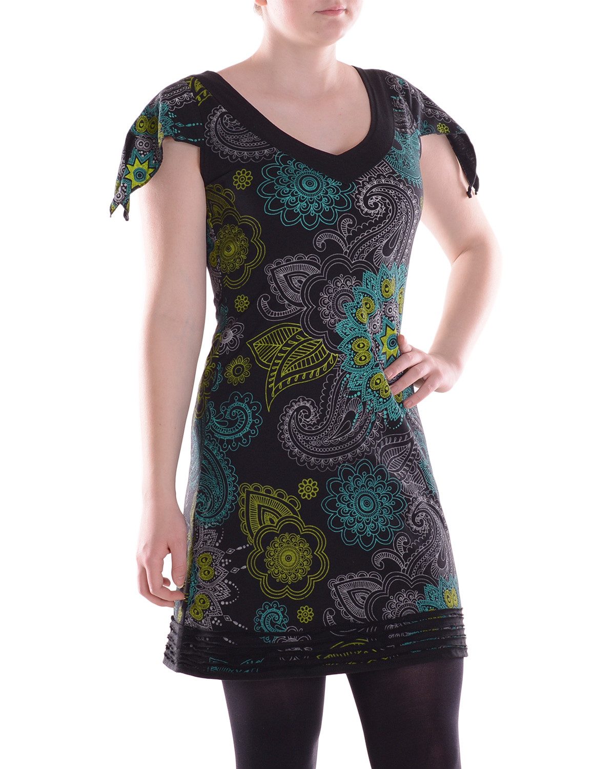 Vishes Minikleid Damen Mini-Kleid Baumwolle bedruckt günstig online kaufen