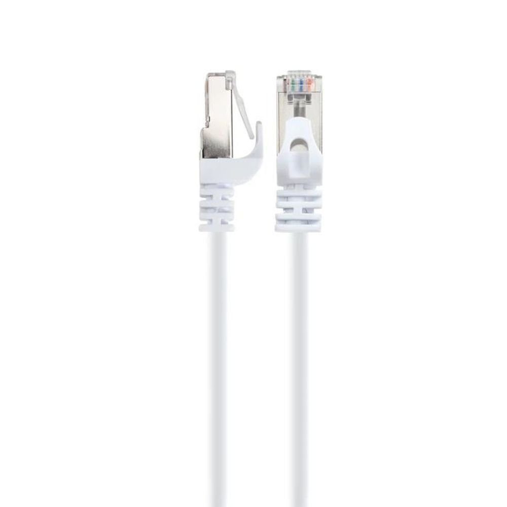 Schwaiger CAT6 Netzwerkkabel S/FTP Netzkabel, 2,5m, weiß, Metall, Kunststoff, RJ45 Stecker, mehrfach geschirmt