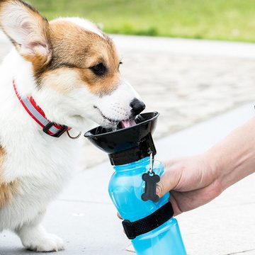 Retoo Trinkflasche Hund Trinkflasche Wasserflasche Unterwegs Wassernapf Trinknapf, 500 ml Tragbare Hundetrinkflasche für Unterwege