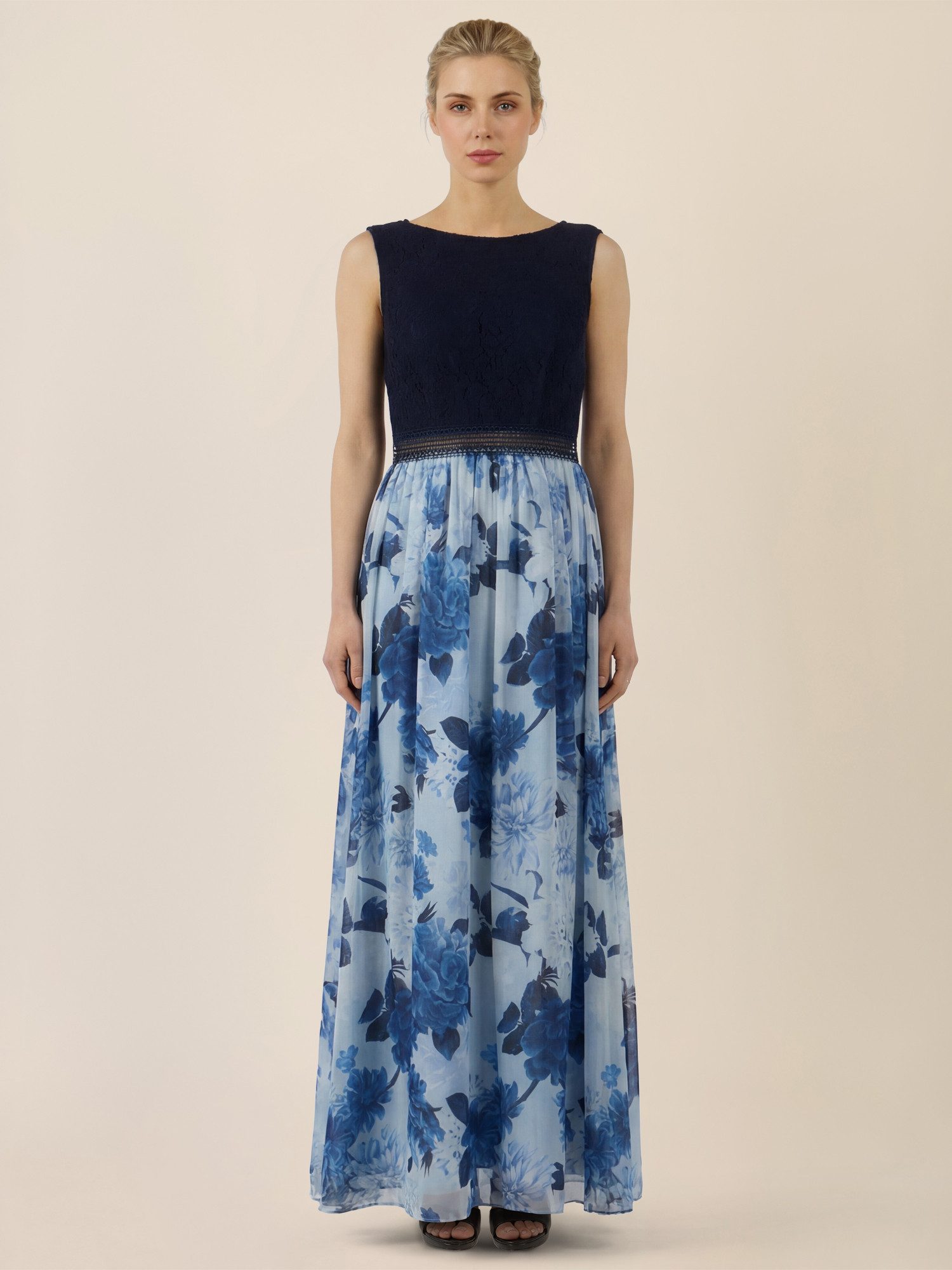 Apart Abendkleid mit Spitzentop und Blumendesign
