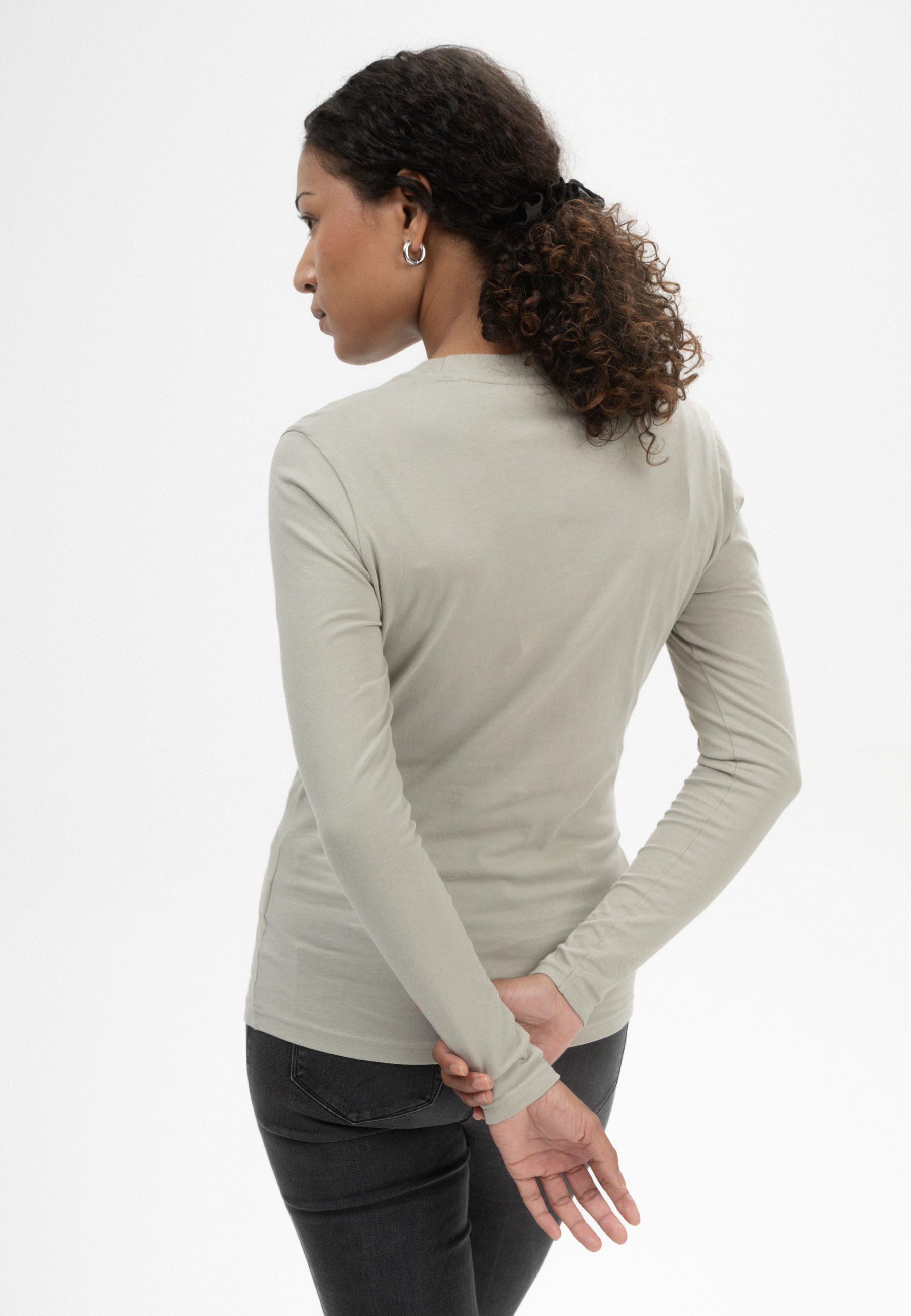 MELA Langarmshirt Damen Basic Langarmshirt DHIVYA günstig online kaufen