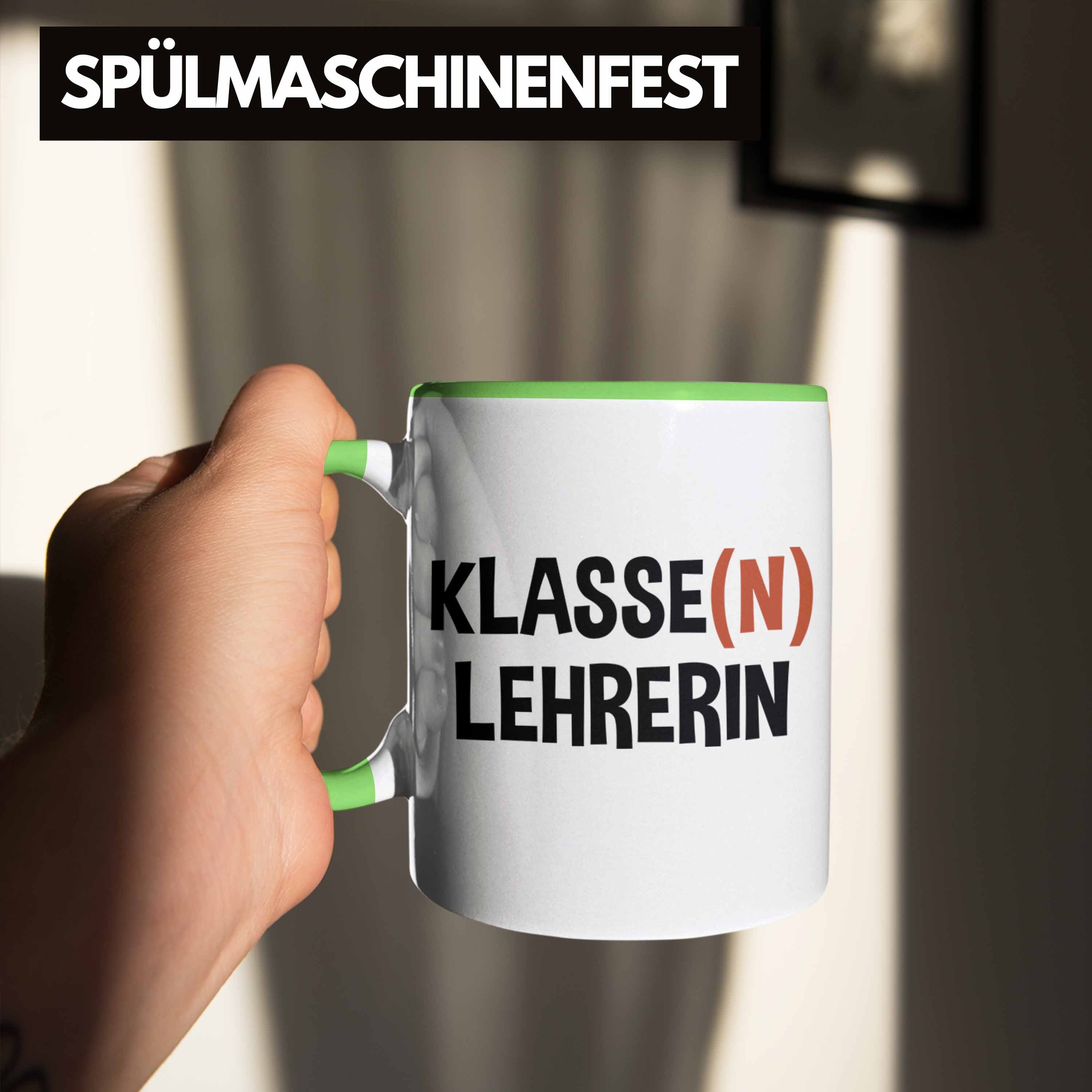 Lustig Trendation Klassenlehrerin Geschenkidee Tasse Grün Geschenk - Danke Tasse Leherin Dankeschön Sprüche Grundschule Trendation