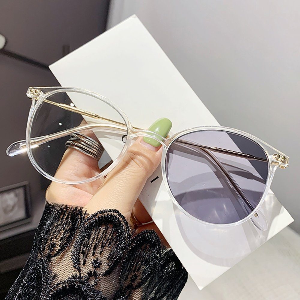 PACIEA Brille Damen Herren Selbsttönend Anti Blaulicht Ultraleicht Mode Rundrahmen