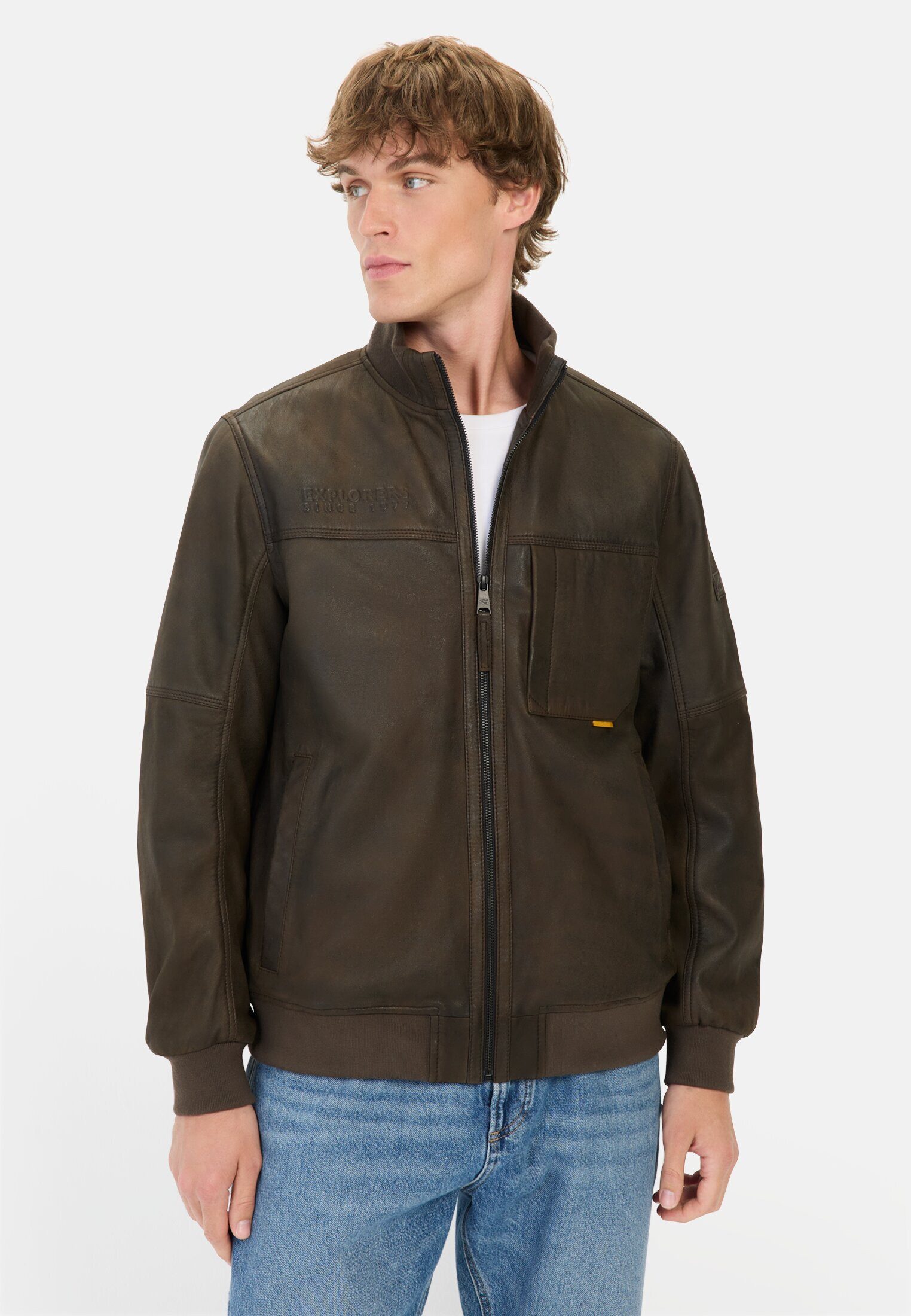 Lederjacke mit Bomberkragen