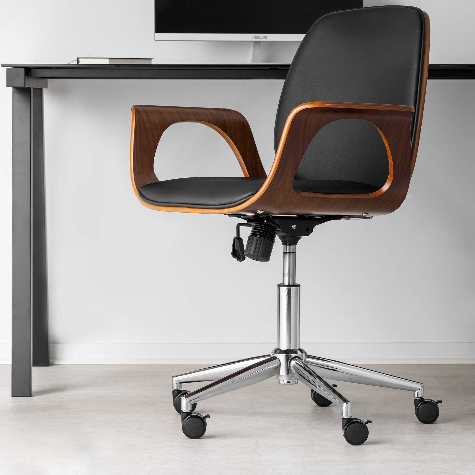 Bremse Schwarz Stuhlrolle (5-St) Hartboden/Weichboden 11/22mm, 5x Bürostuhlrollen mit kwmobile