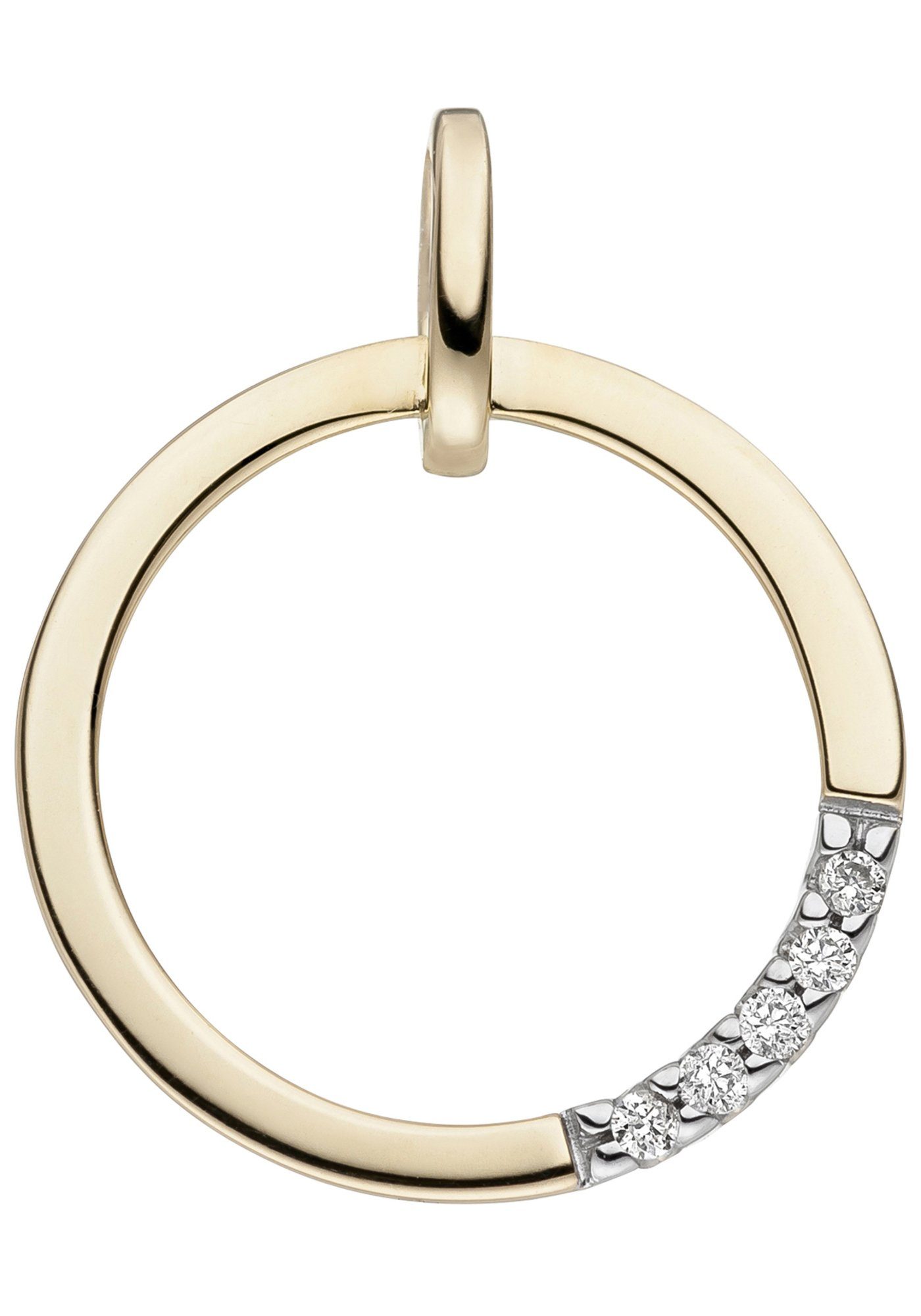 JOBO Kettenanhänger Anhänger mit 5 Diamanten, günstig online kaufen