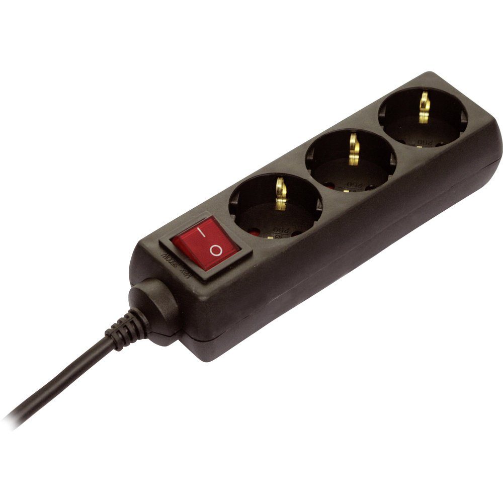 as - Schwabe AS Schwabe 11362 Steckdosenleiste mit Schalter Schwarz Schutzkontakt Steckdosenleiste (Kabellänge 1.40 m)