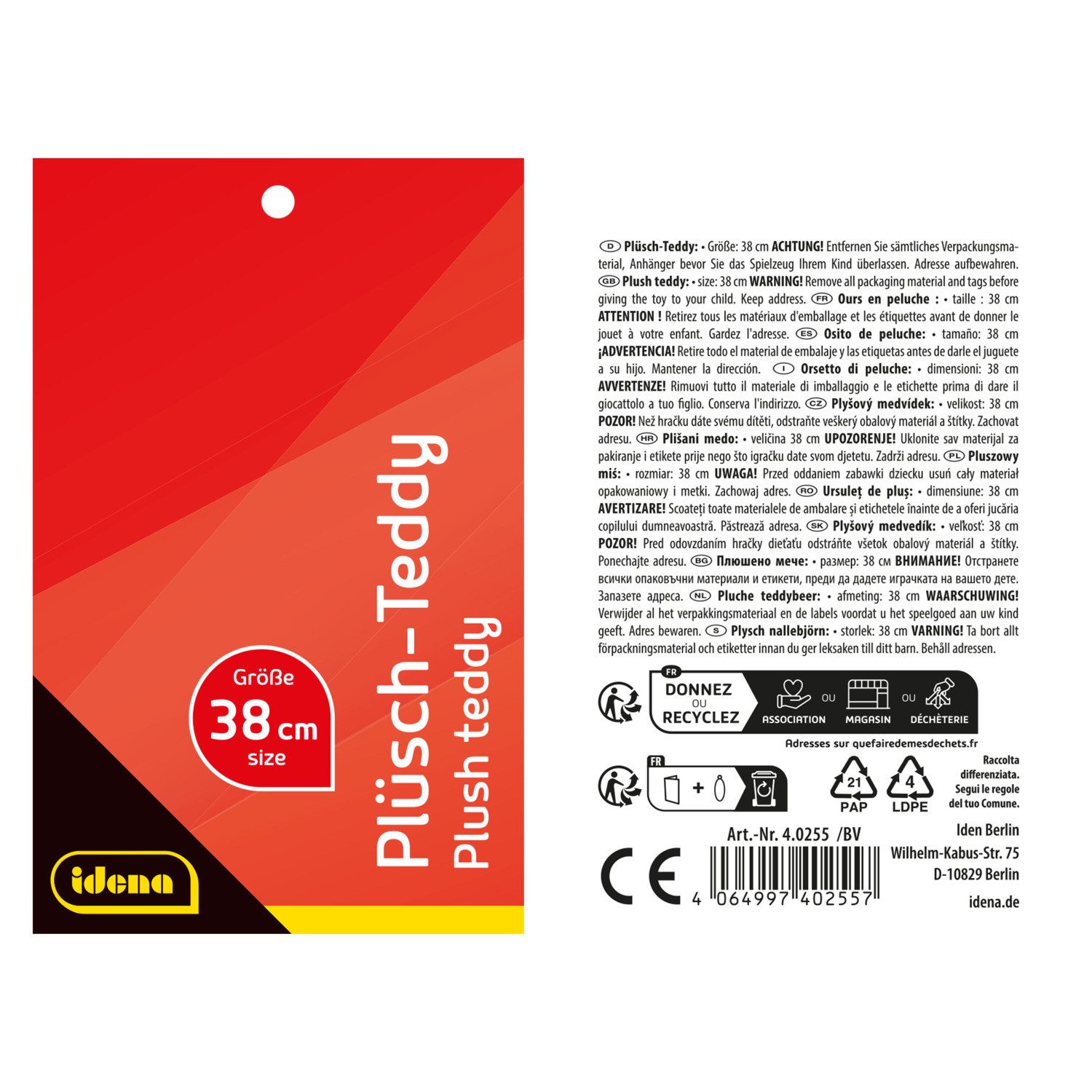 Idena Plüschfigur Idena Plüsch Teddybär beige 38cm günstig online kaufen