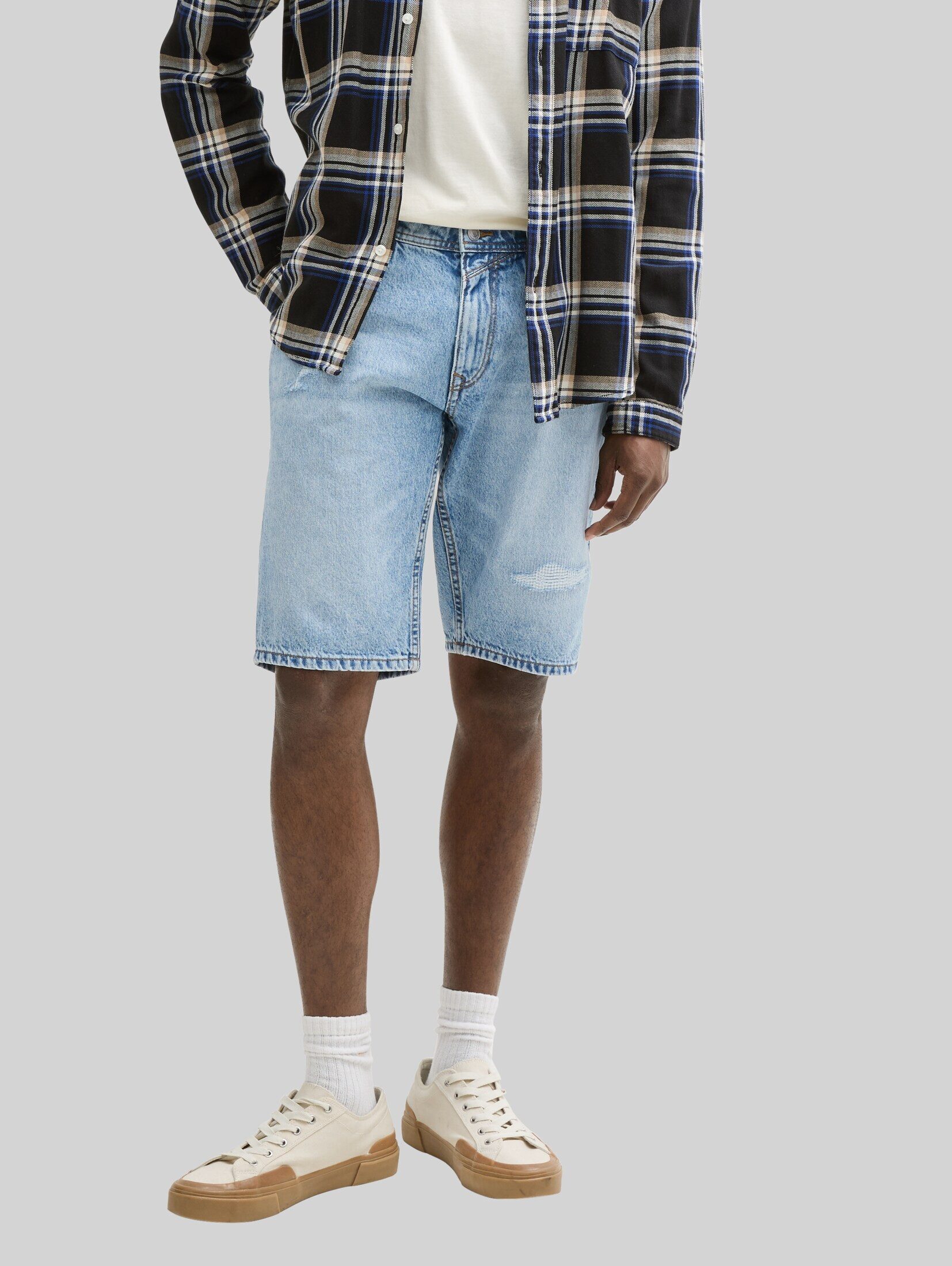 TOM TAILOR Denim Shorts Jeanshosen TTPIERS SLIM DESTROYED Jeans Shorts
