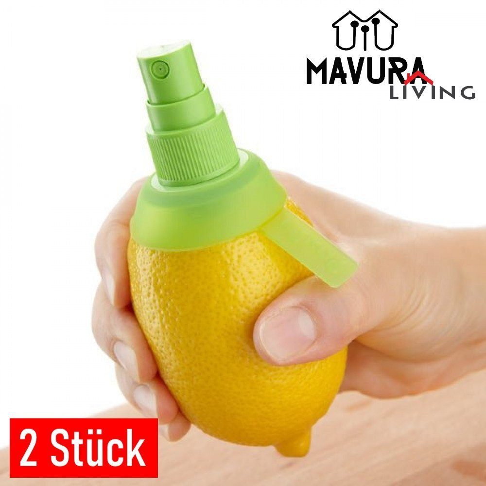 MAVURA Zitruspresse Sprüher Spray Limettenpresse Zitrus Limetten Citrus [2er Zitrusspray Zerstäuber Set], Zitronen