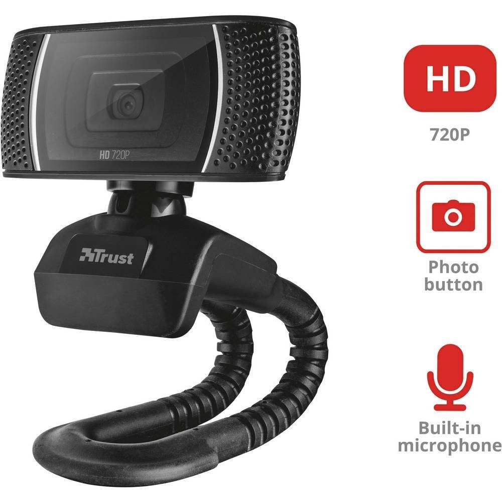 Trust HD (Klemm-Halterung) Webcam Webcam Video
