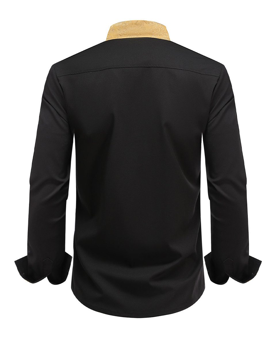 Allthemen Langarmhemd mit Stickmuster Kontrast Langarmhemd günstig online kaufen