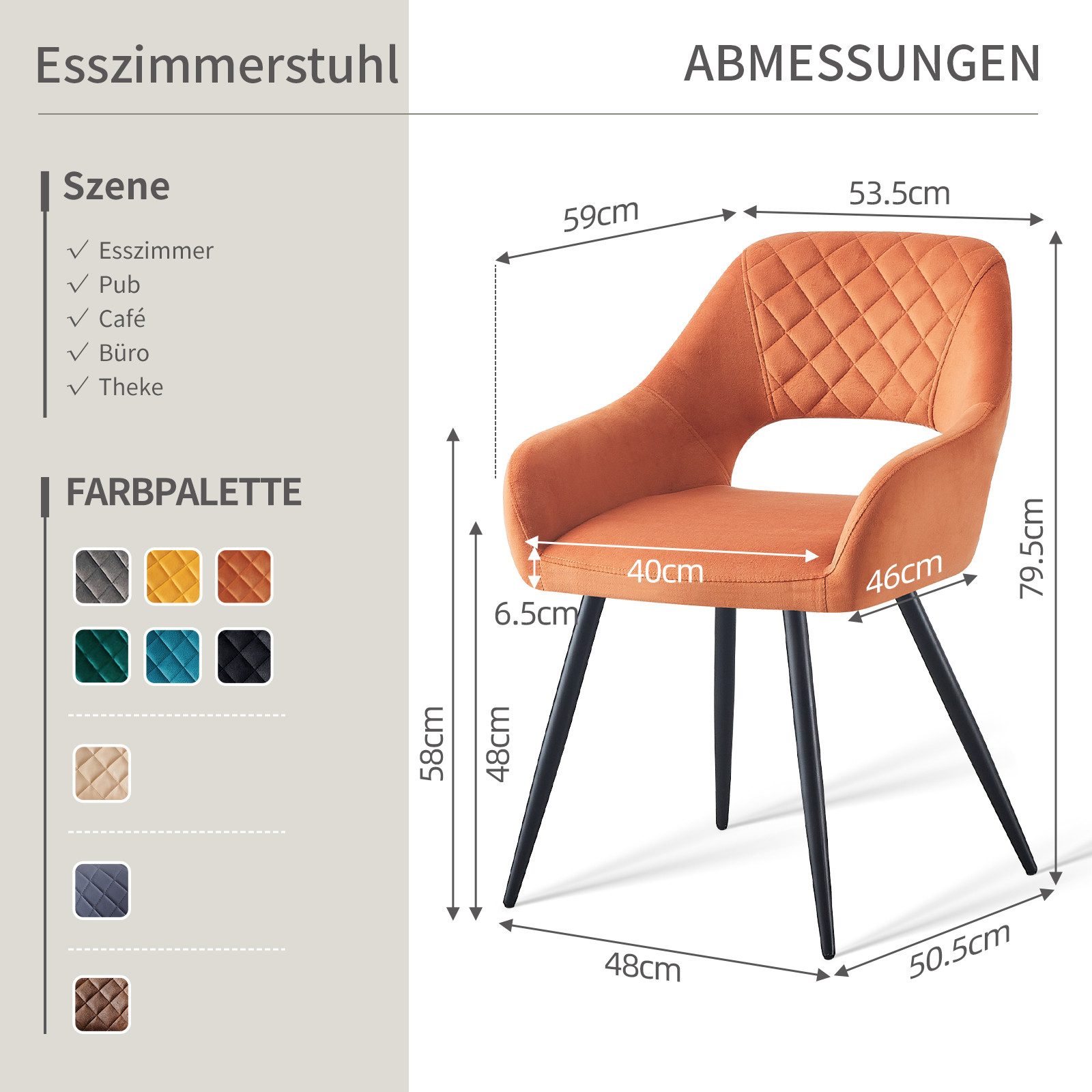 JYMTOM Esszimmerstuhl gepolsterter Sitz mit offener günstig online kaufen