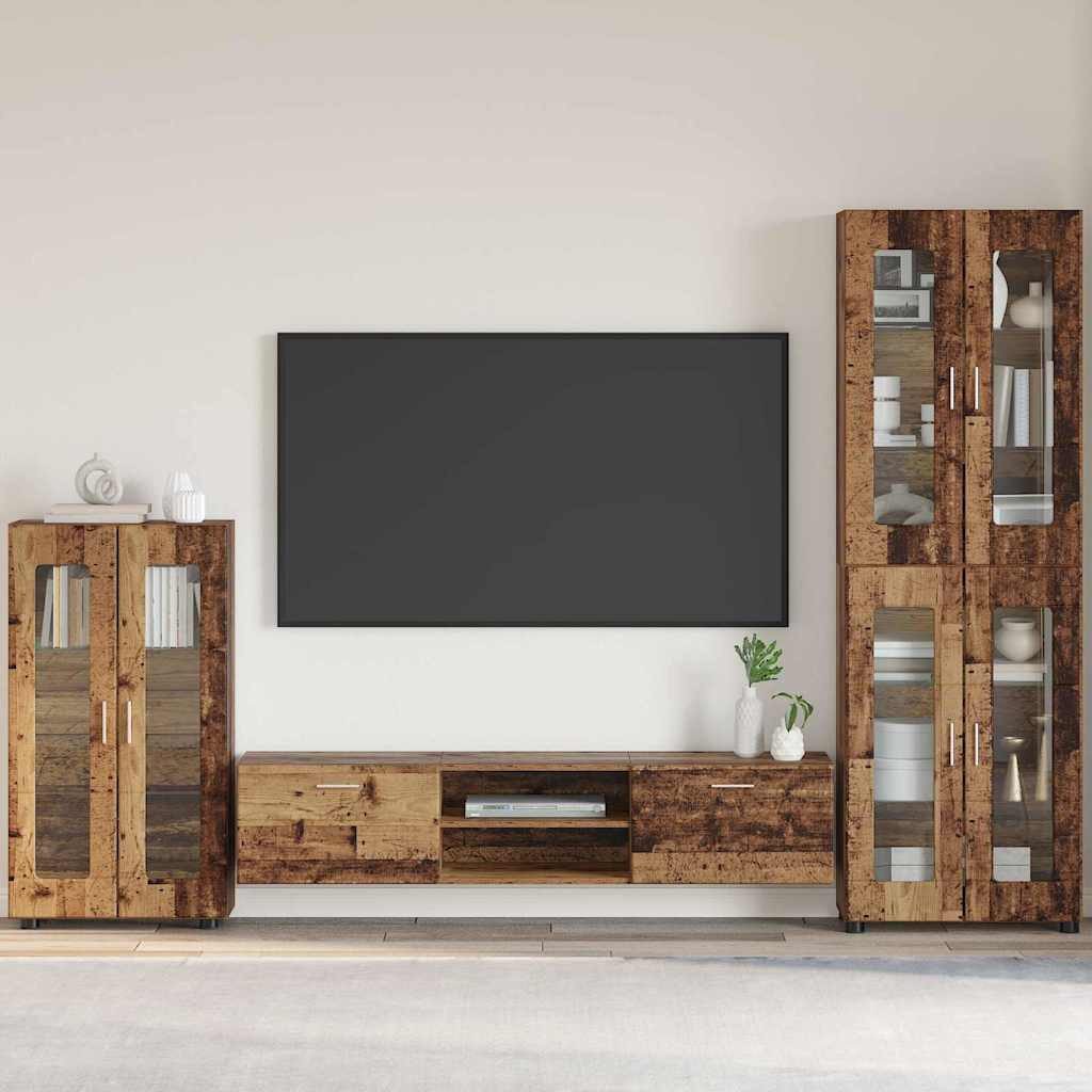 vidaXL Sideboard 55,5 x 29 x 100 cm Vitrine Glasschrank Sideboard Wohnzimmer mit Regal