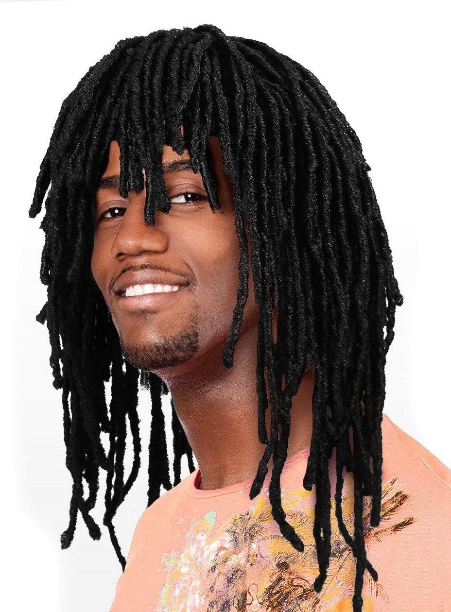 Rasta-Perücke Schwarz – Lange Dreadlocks, 40 Cm, Flammhemmend, Für Karneval & Kostümparty