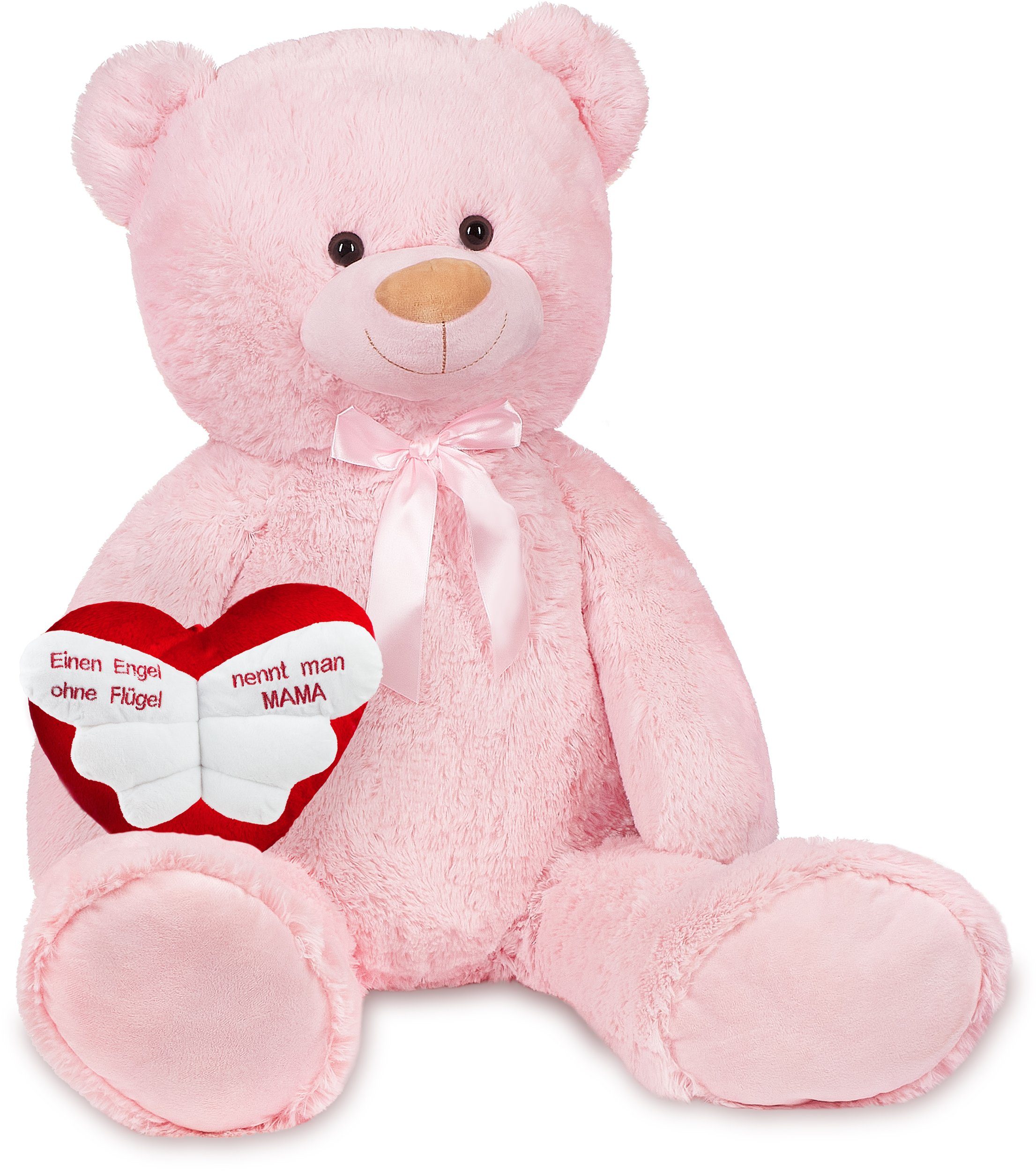 Kuscheltier XXL Teddybär 100 cm mit Engelsflügel Herz
