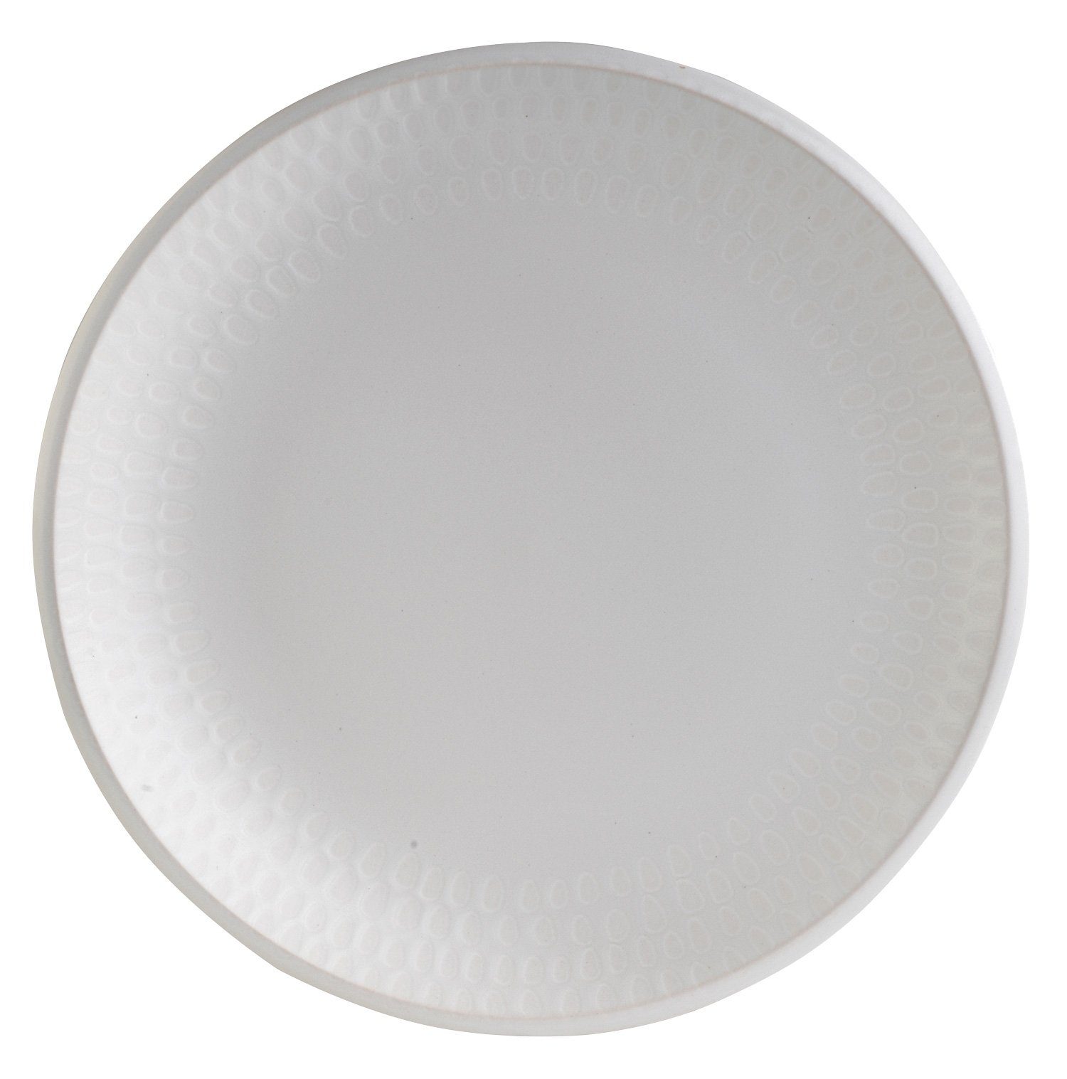 kreisförmige Weiß, Steingut, Home4You mikrowellengeeignet, Speiseteller, cm, 27 Ø Reliefprägung