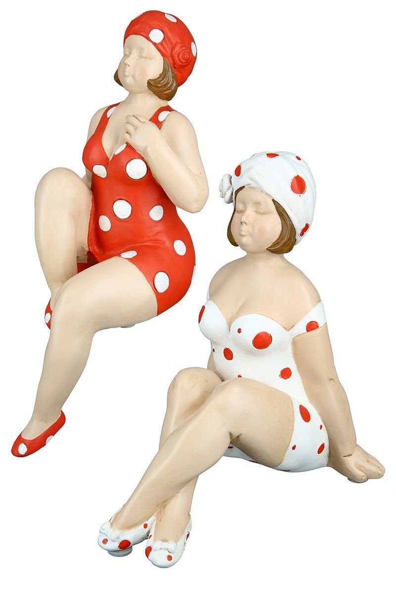 Dekoobjekt 2tlg. Poly Figur "Becky" rot/weiß Kantensitzer