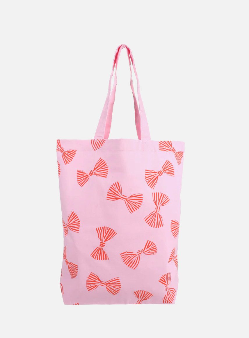 Crystal and Sage Jewelry Shopper Schleifendesign Tasche Bow Shopper mit Schleife Print apricot / rosa, lange Henkel