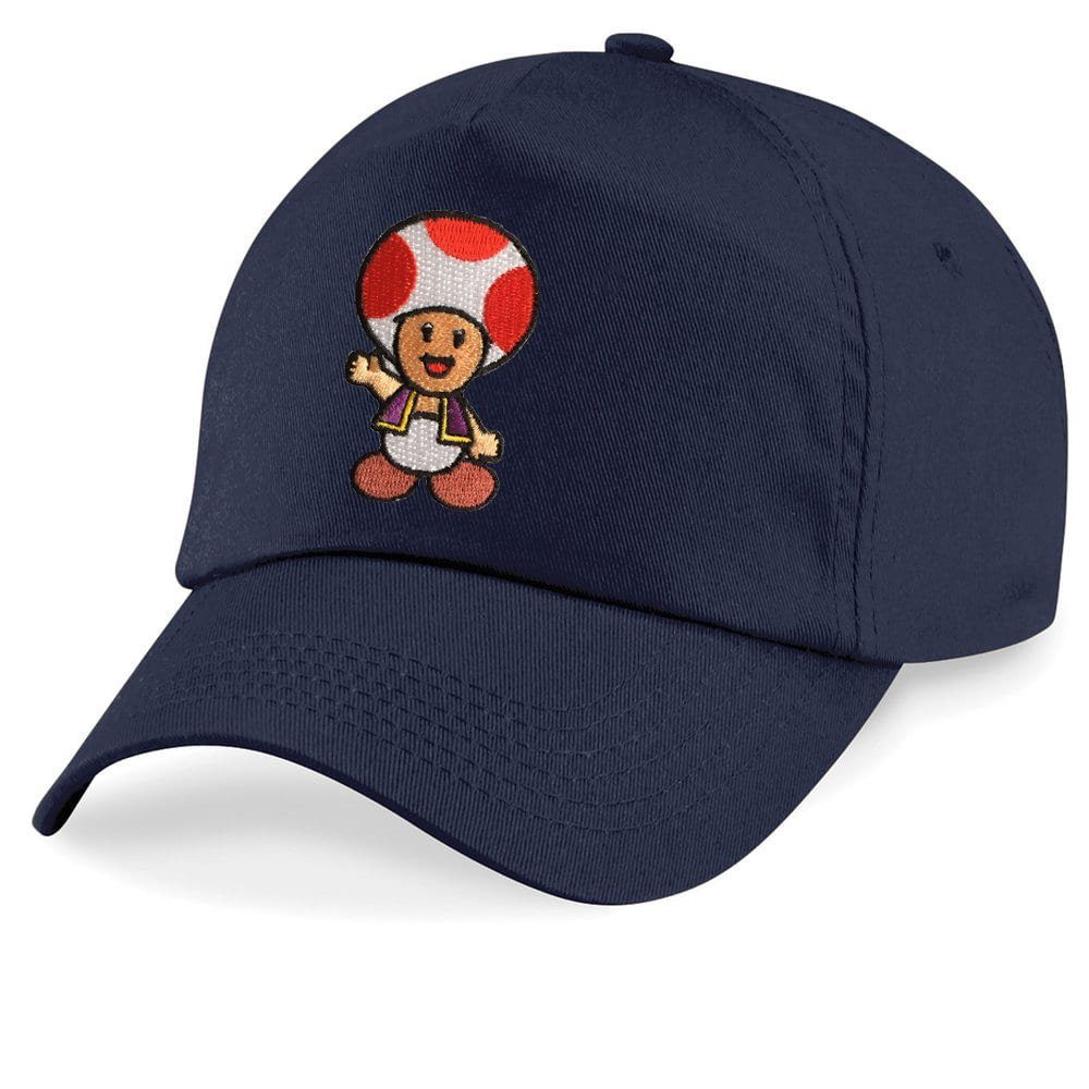 Brownie Mario Kinder & Size Patch Nintendo Super One Navyblau Cap Blondie Stick Toad Baseball Toad