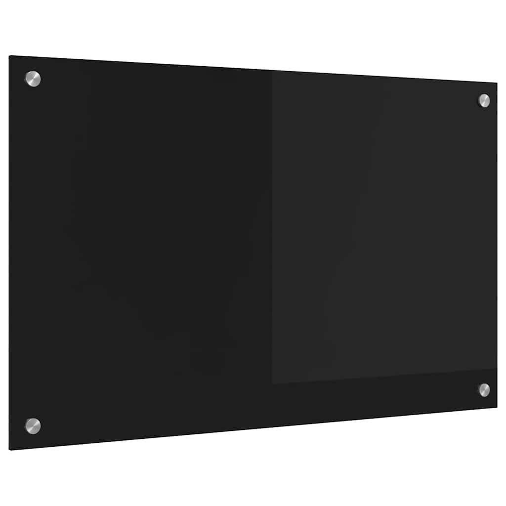 vidaXL Küchenrückwand Küchenrückwand Schwarz 80 x 50 cm Gehärtetes Glas, (1-tlg)
