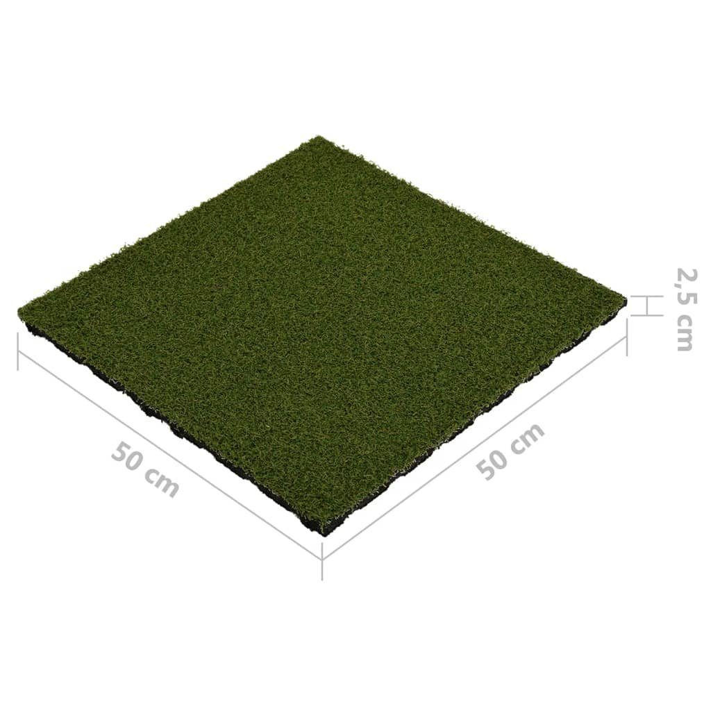 Kunstpflanze Kunstrasen-Fliesen 4 Stk. Gummi, 50x50x2,5 cm Höhe cm furnicato, 2.5
