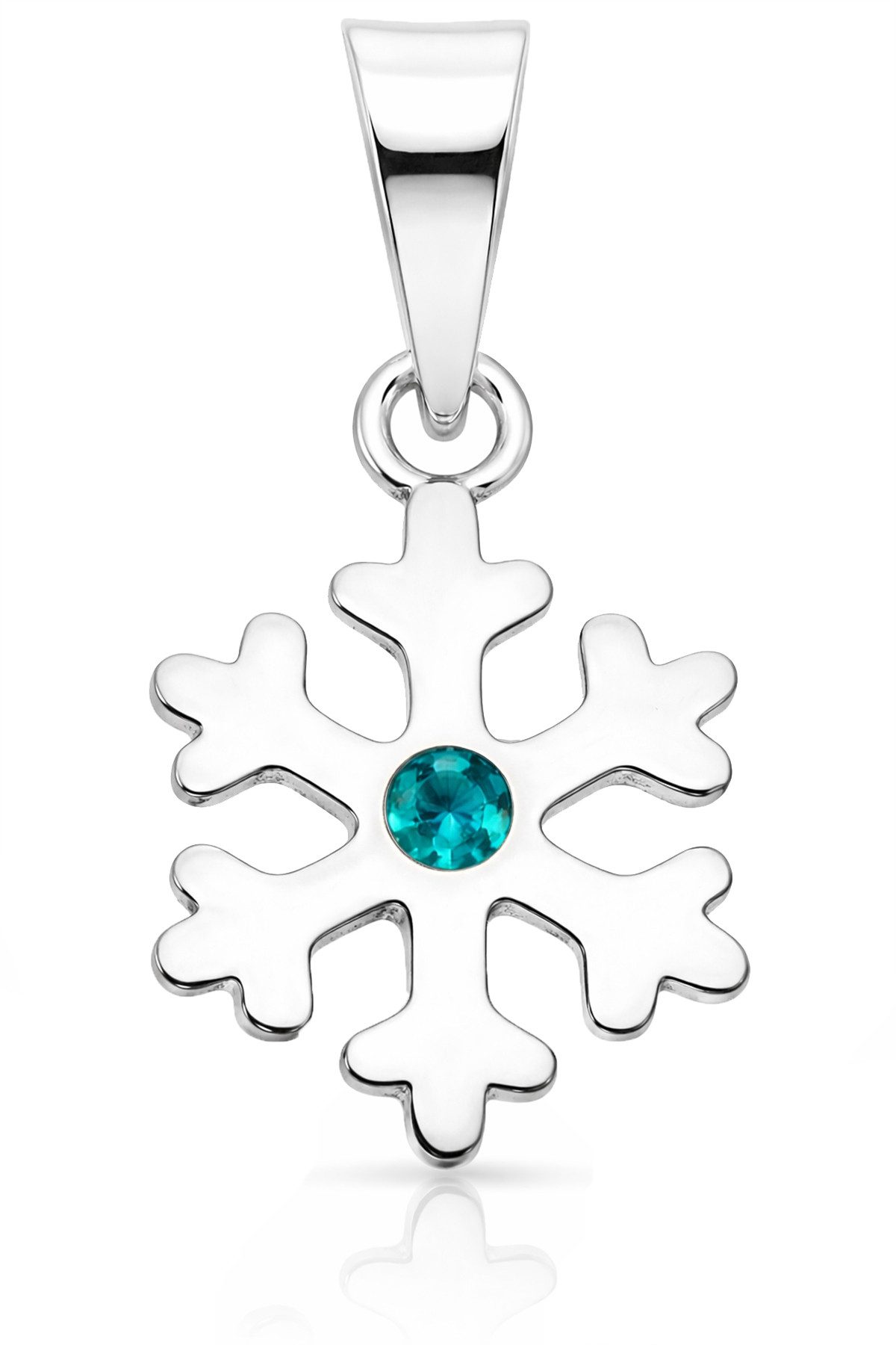 LUISIA® Kettenanhänger Schneeflocke mit Kristall von Swarovski® - 925 Sterling Silber (inkl. Schmuckbox)