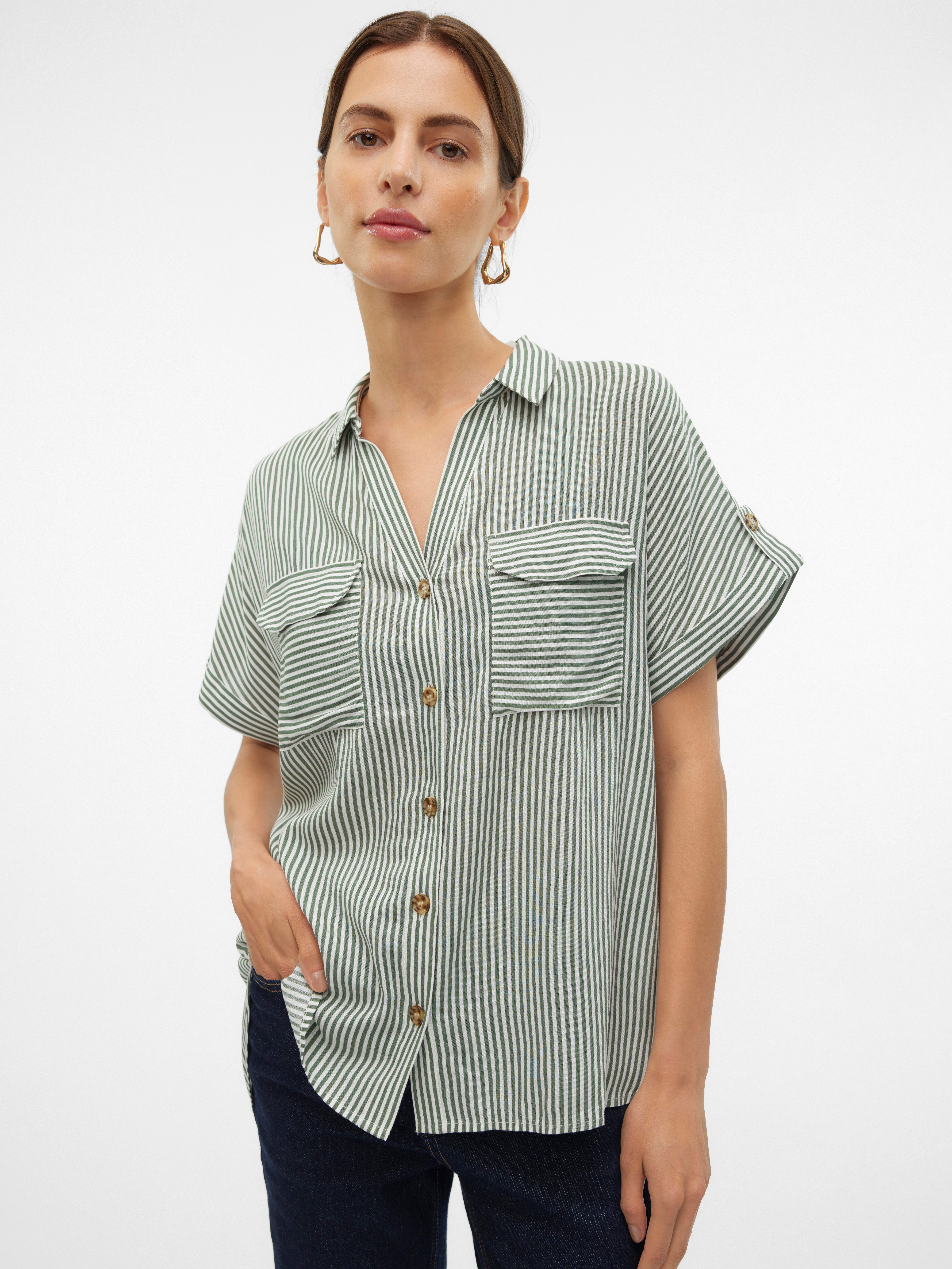 Vero Moda Kurzarmbluse VMBUMPY S/S SHIRT WVN GA NOOS Viskose, regular fit günstig online kaufen