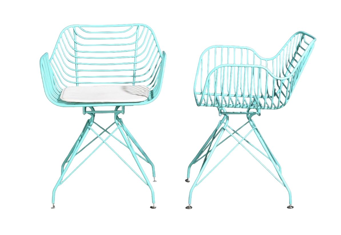 Vintagehaus Gartenstuhl Metallstuhl Outdoor/Indoor Industrial Wire günstig online kaufen
