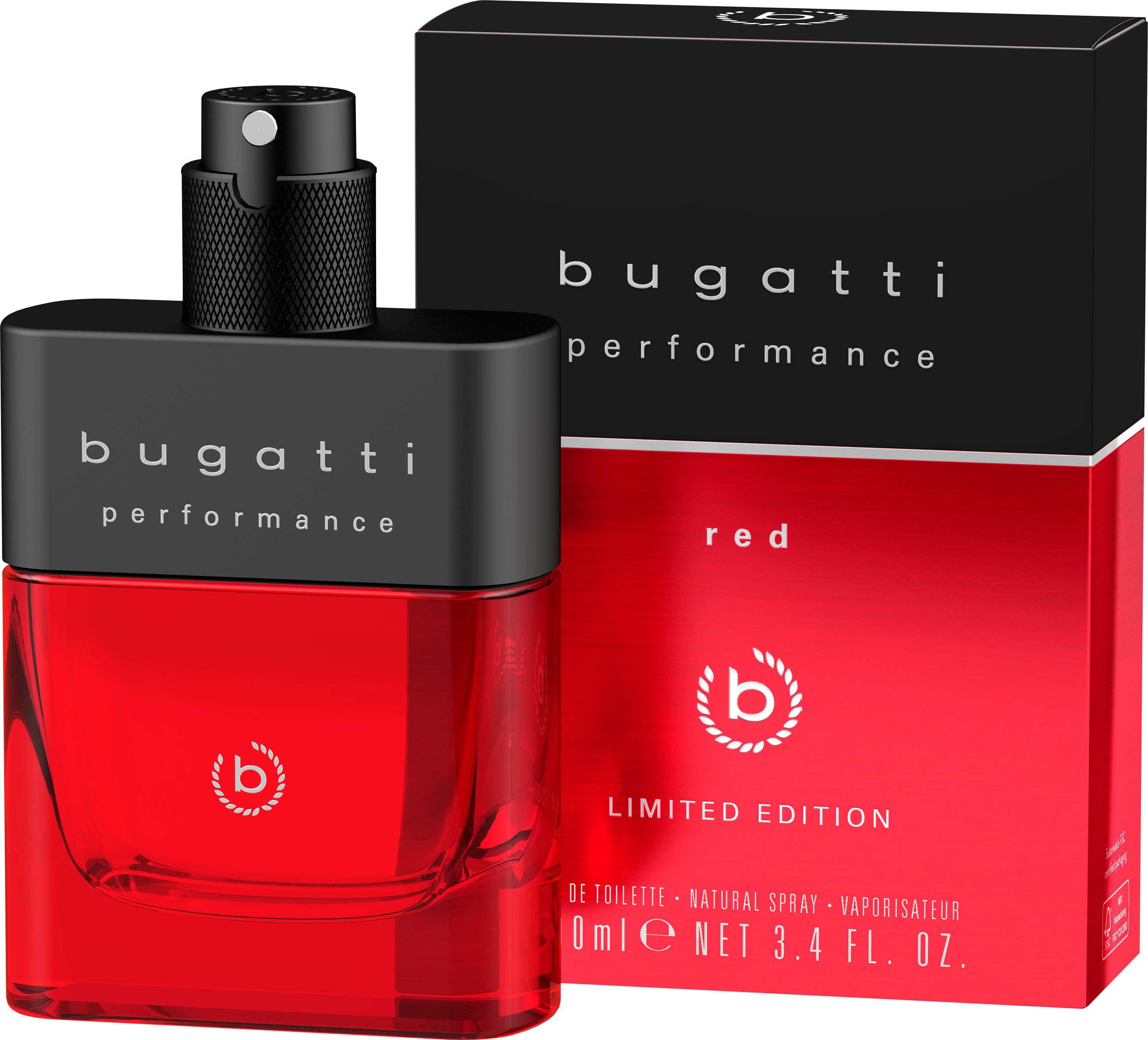 Red de Performance 100ml BUGATTI EdT Eau Edition Limited Toilette bugatti