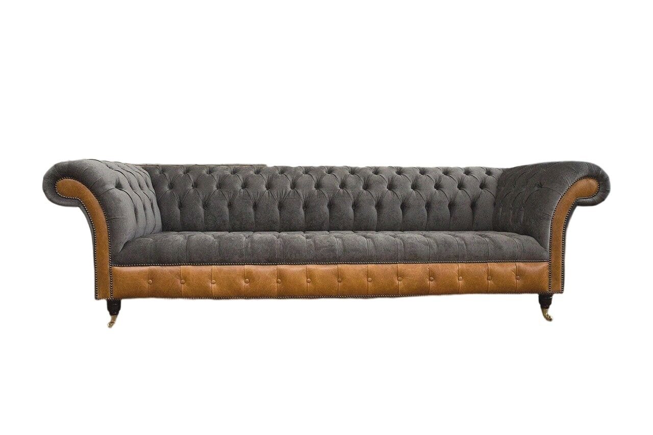 Xlmoebel Big-Sofa Chesterfield Luxus Sofa 4 Sitzer 300cm Polster Couch Design, 1 Teile, Made in Europa