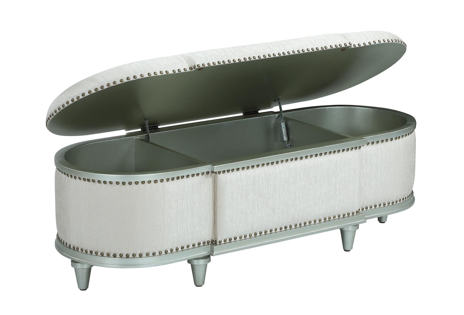 Xlmoebel Hockerbank Ovaler Stoffhocker mit Stauraum und klassischem Design (1 St., Hocker), Hergestellt in Europa