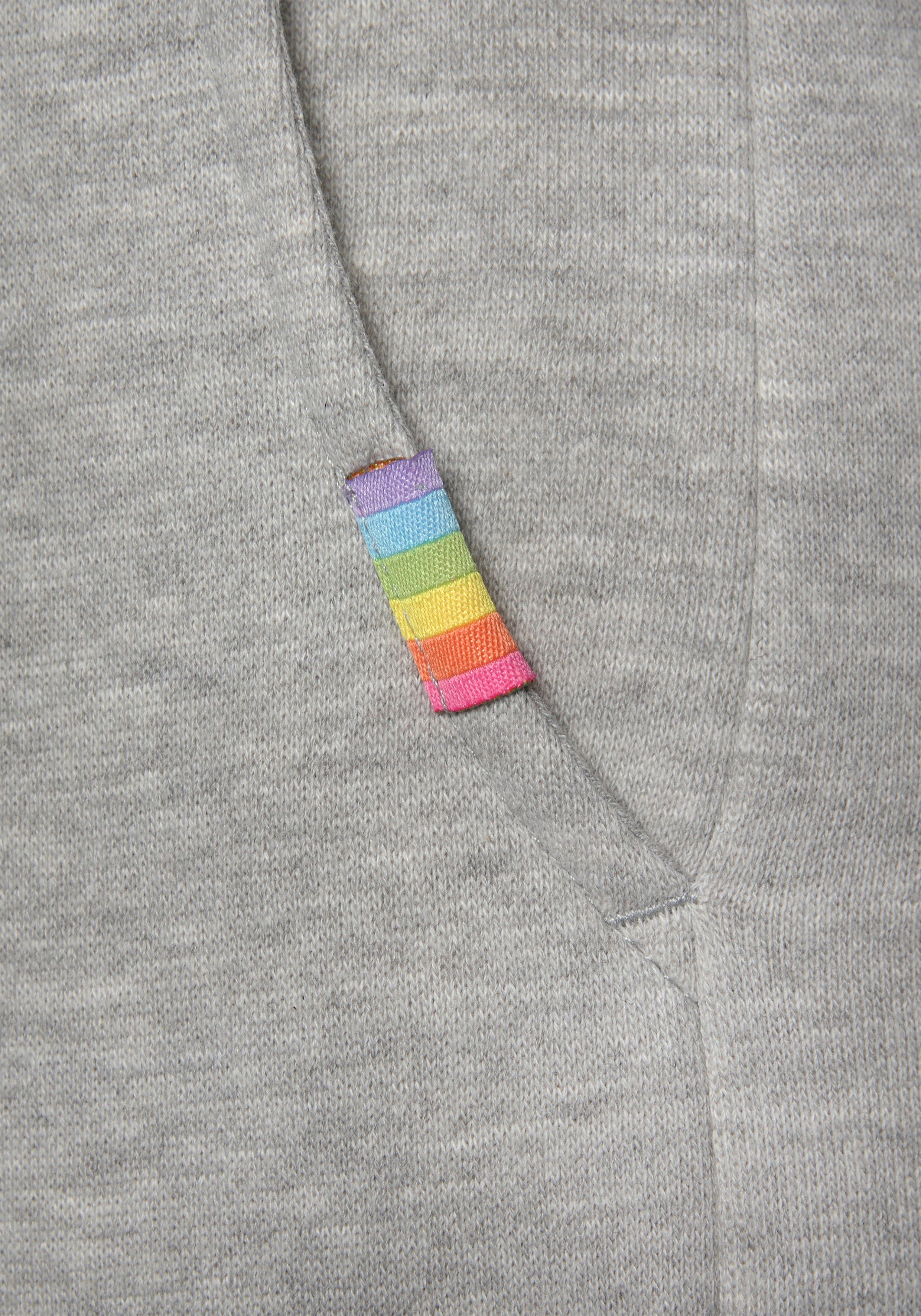 LASCANA Loungehose grau-meliert mit Pride Regenbogen-Label