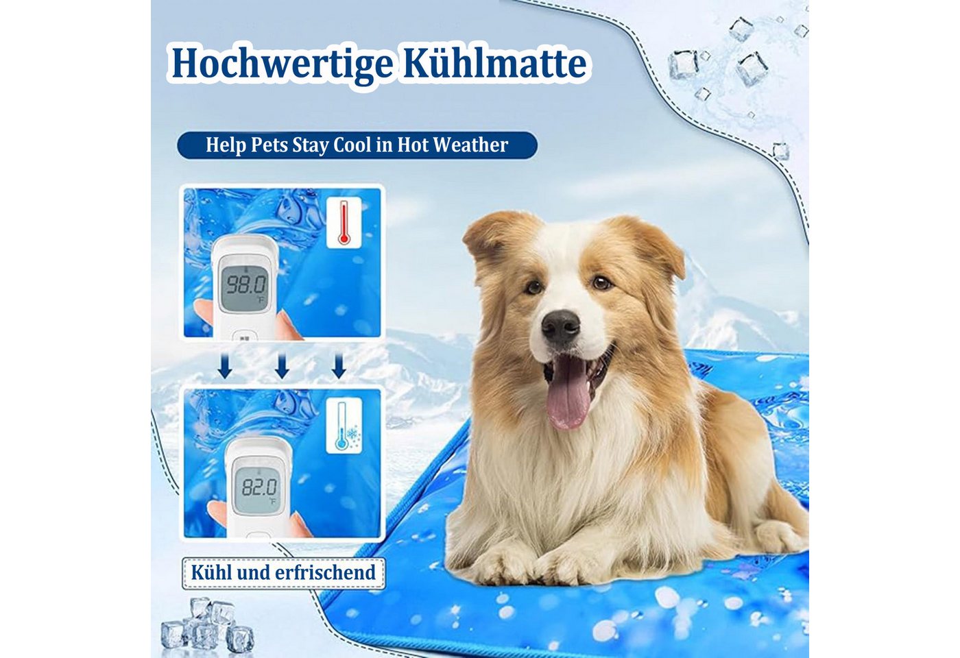 Thumbnail - Coonoor Hundematte Kühlmatte für Haustiere, kühlende Hundematte, kühlendes Hundebett, Haustier-Kühldecke geeignet für kl...