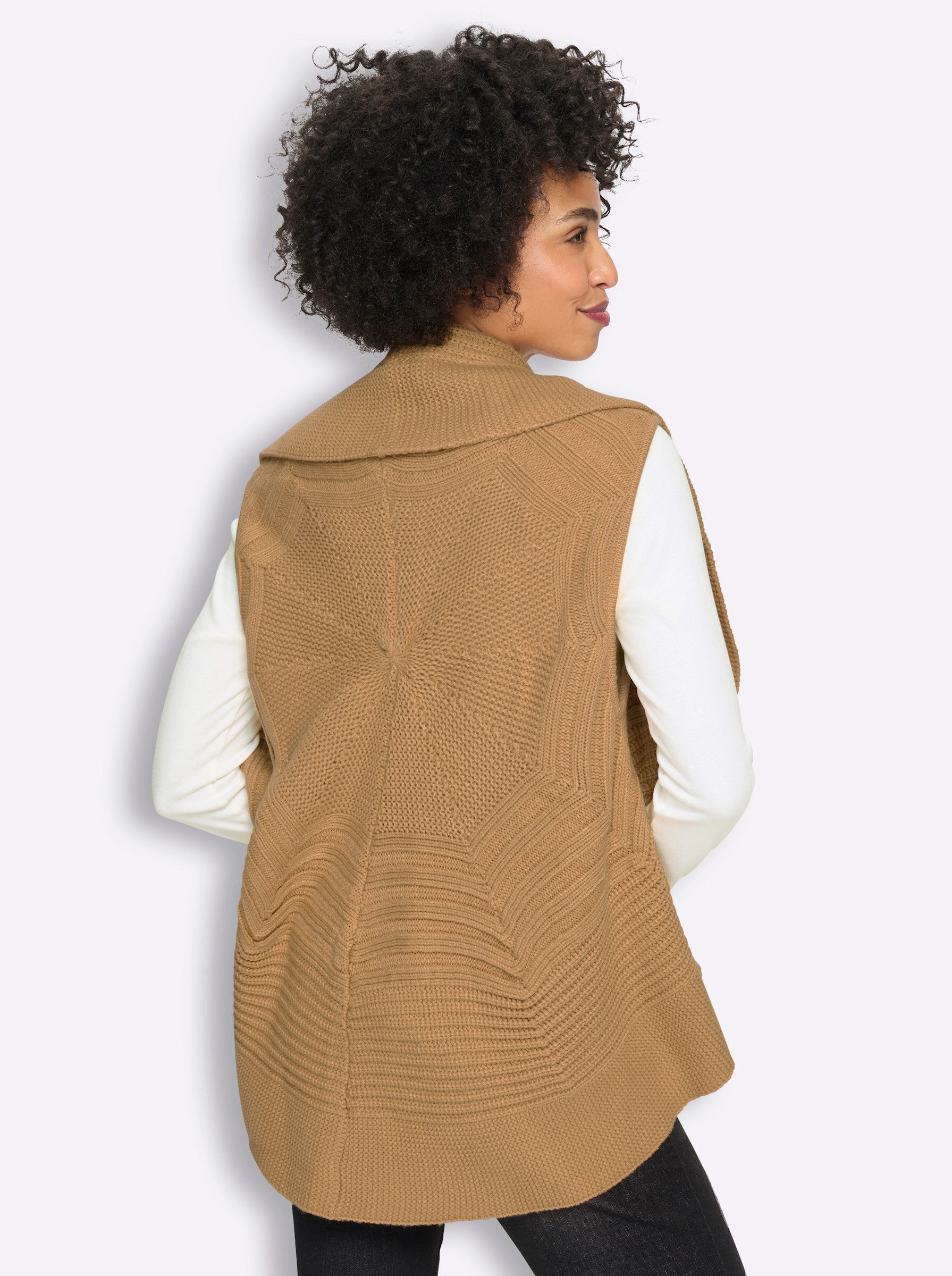 heine Strickweste Strickweste Ärmellos Ajour