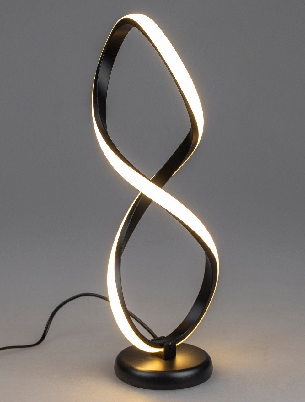 formano Tischleuchte LED Lichtband, Schwarz H:44cm D:12cm Metall | Tischlampen