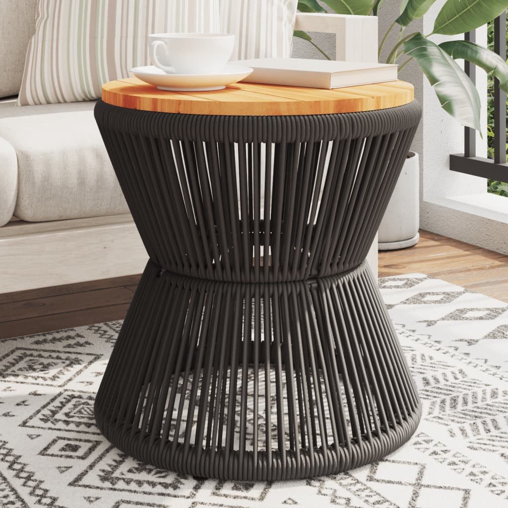 vidaXL Gartentisch Couchtisch mit Drahtgestell Schwarz Ø 45x44 cm nholz (1-St)