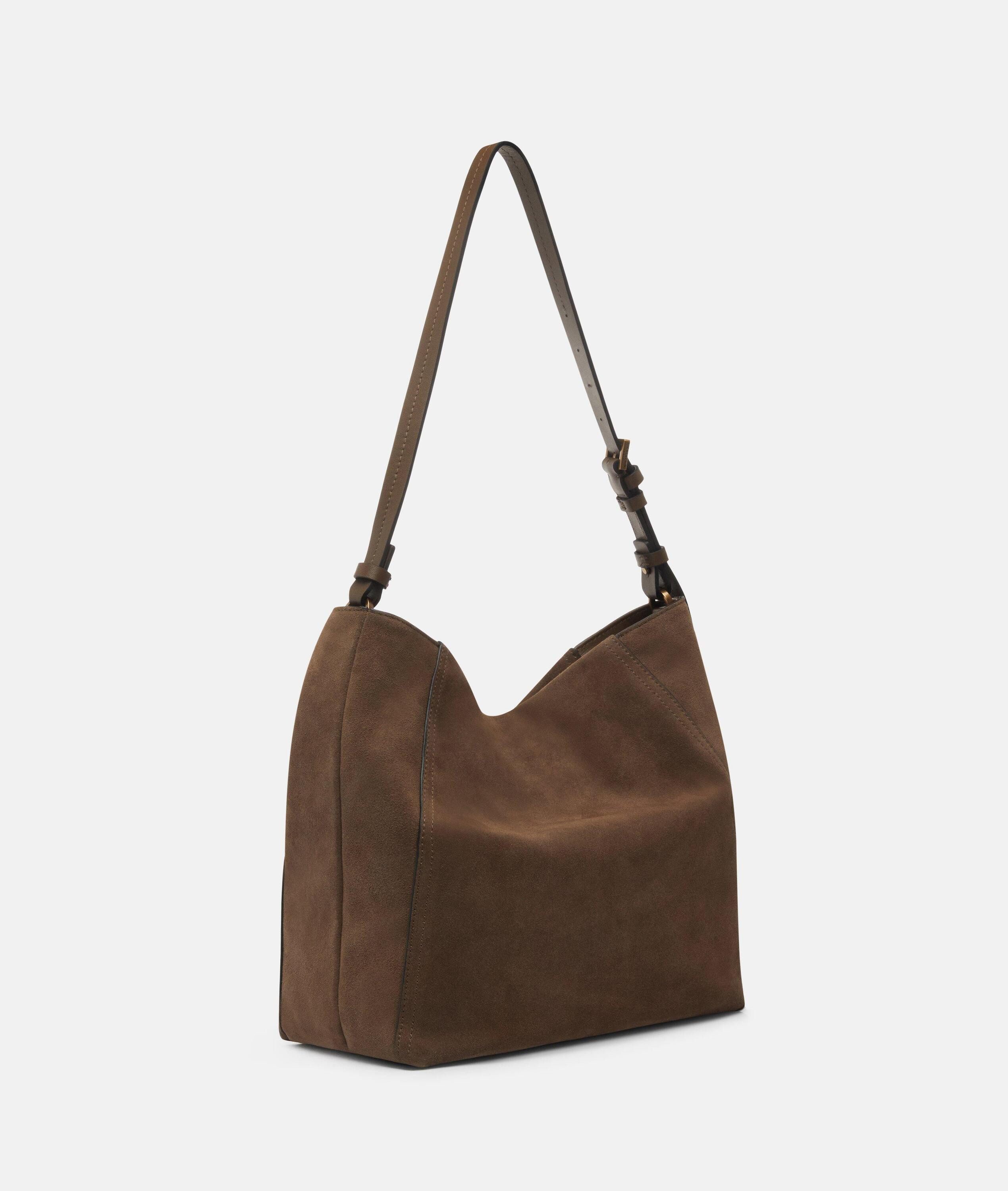 Liebeskind Berlin Schultertasche Chudy Hobo M, Geräumige Hobo-Bag aus Veloursleder
