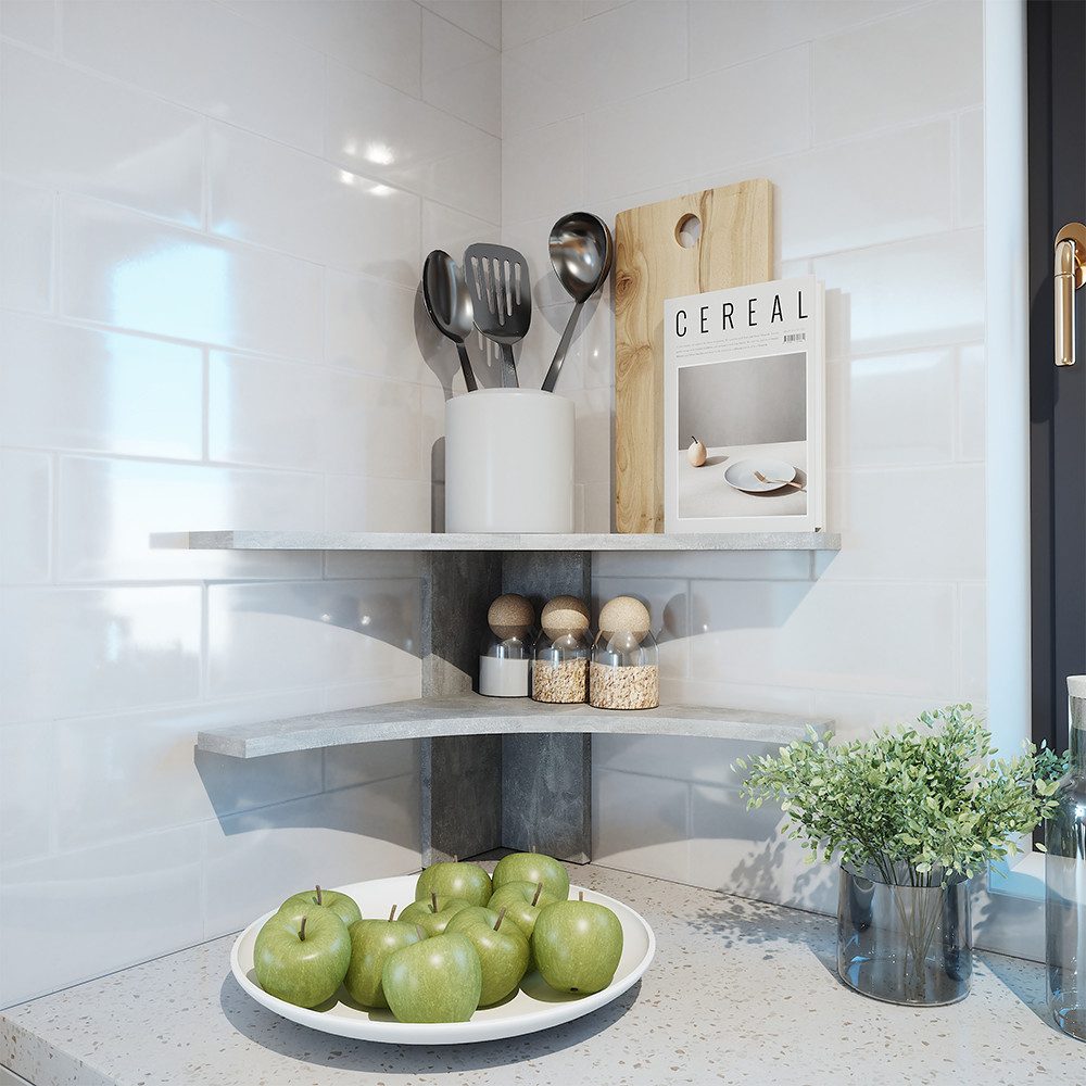 Vicco Eckregal Roman, Beton, 43.5 x 37 cm günstig online kaufen